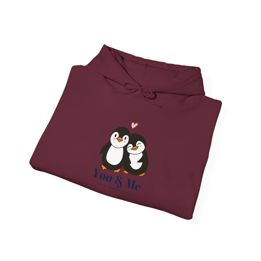 Penguin Love Hoodie with Heart - Cozy Winter Wear for Couples, Perfect Gift for Valentine's Day, Anniversary, Cute Sweatshirt, [...]