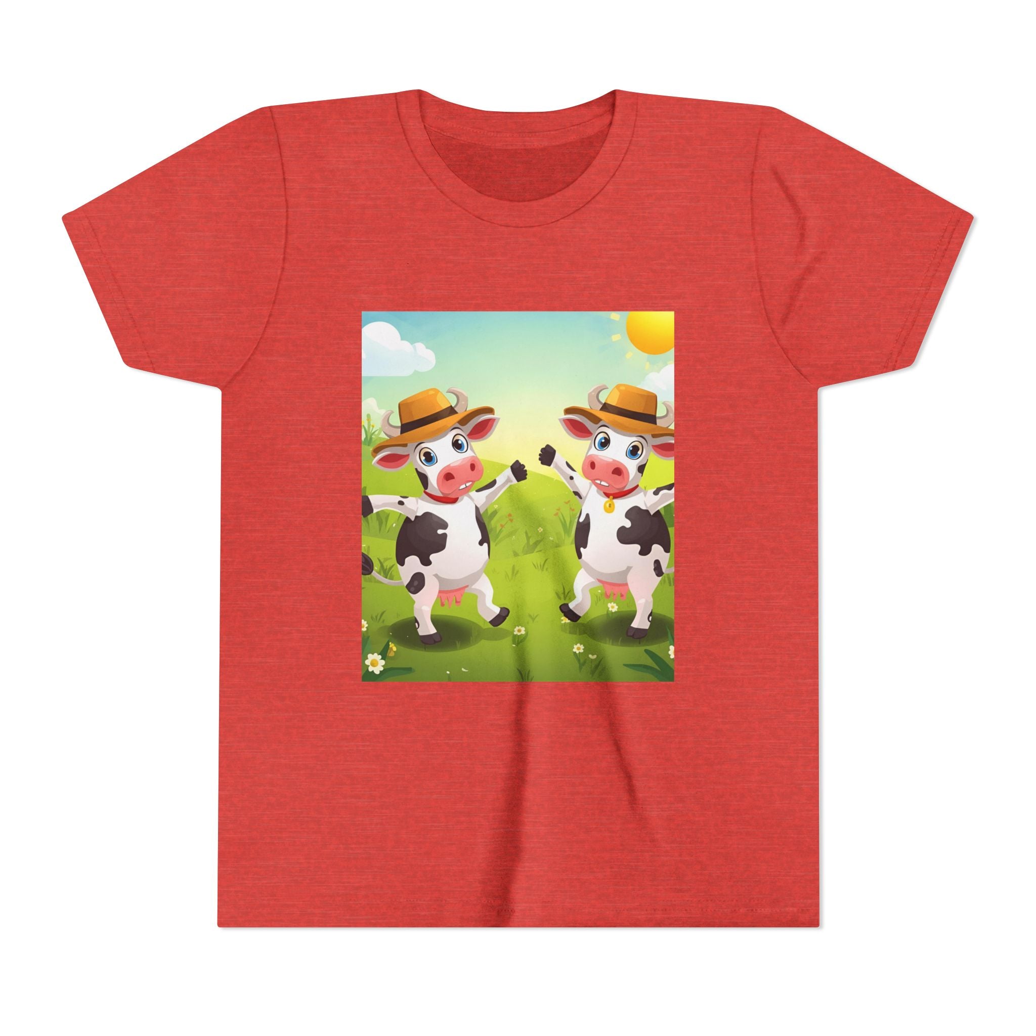 Cute Cow Fun Farm Youth Short Sleeve Tee
