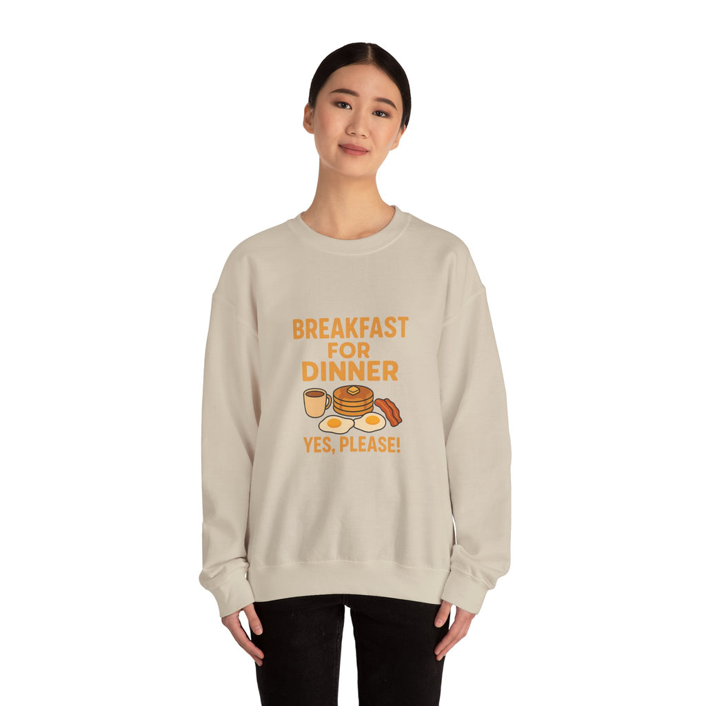 Breakfast for Dinner Sweatshirt, Cozy Crewneck for Food Lovers, Cute Gift for Brunch Enthusiasts, Fun Casual Wear, Ideal for Foodie Gifts