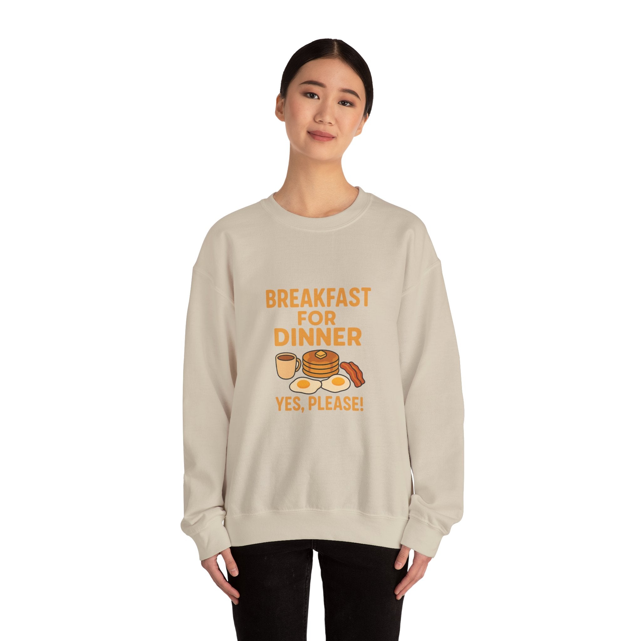 Breakfast for Dinner Sweatshirt, Cozy Crewneck for Food Lovers, Cute Gift for Brunch Enthusiasts, Fun Casual Wear, Ideal for Foodie Gifts