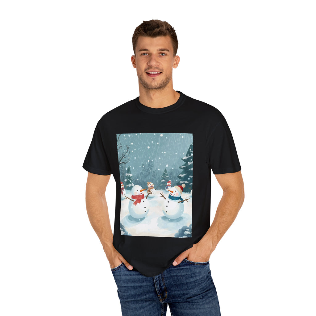 Festive Christmas Snowman Winter Wonderland T-shirt, Holiday Tee, Snowman Gift, Cozy Apparel, Unisex Christmas Shirt, Festive Winter Wear