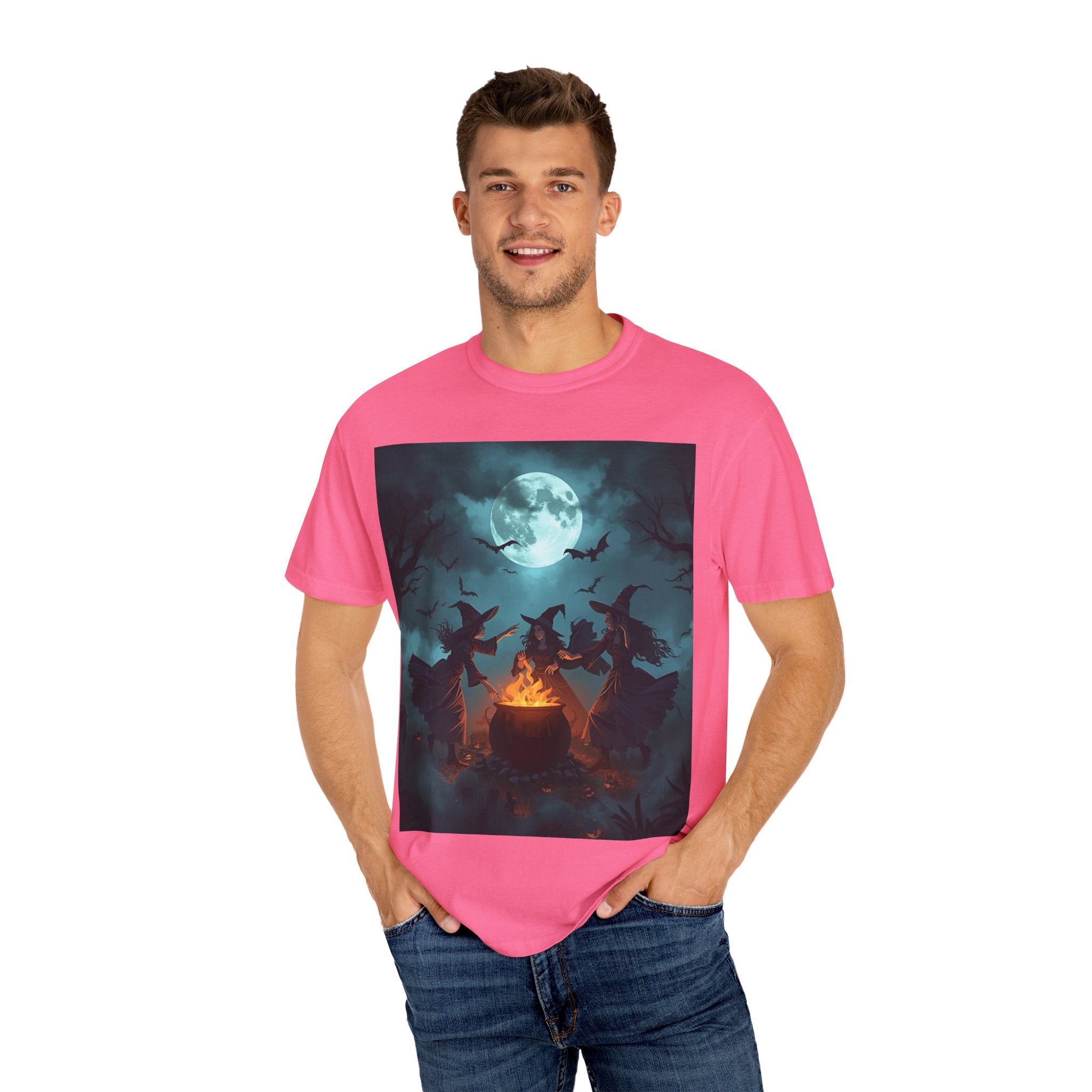 Spooky Halloween Full Moon T-Shirt - Spooky Halloween Top for Fall Celebrations, Casual Wear, Gift for Witches, Unisex Tee, Festive Graphic Shirt