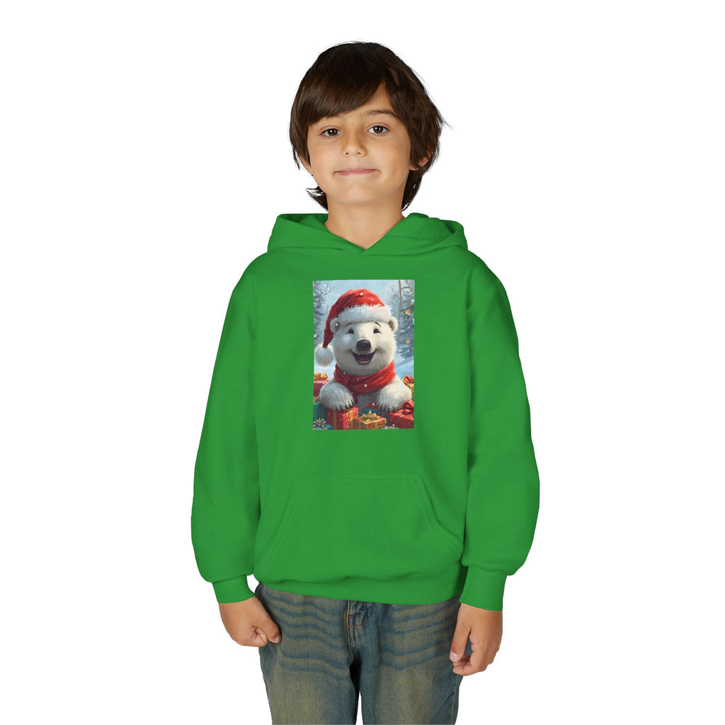 Christmas Bear Youth Heavy Blend Hooded Sweatshirt