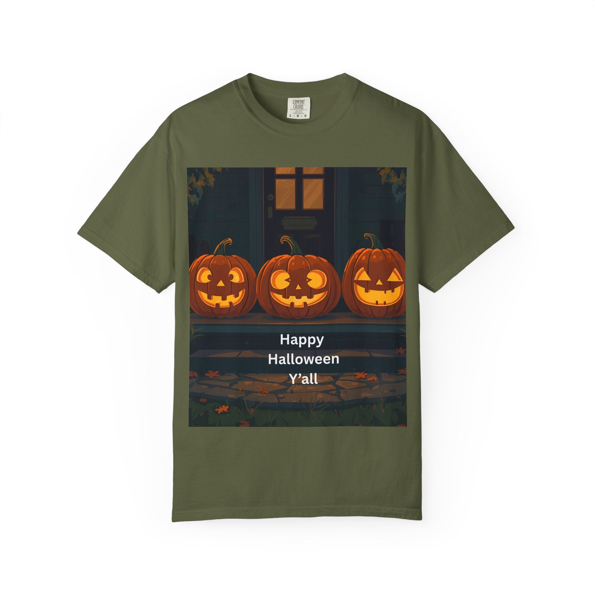 Happy Halloween Unisex T-Shirt, Spooky Season Apparel, Halloween Costume, Fall T-Shirt, Pumpkin Design Shirt, Y'all Graphic Tee