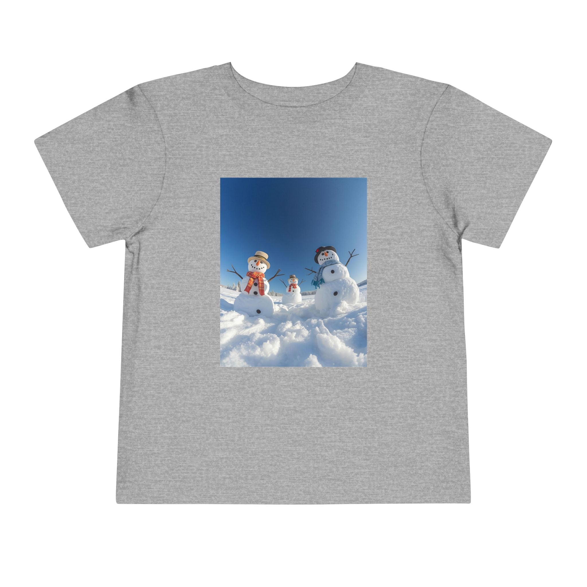 Festive Christmas Snowman Family Toddler Short Sleeve Tee