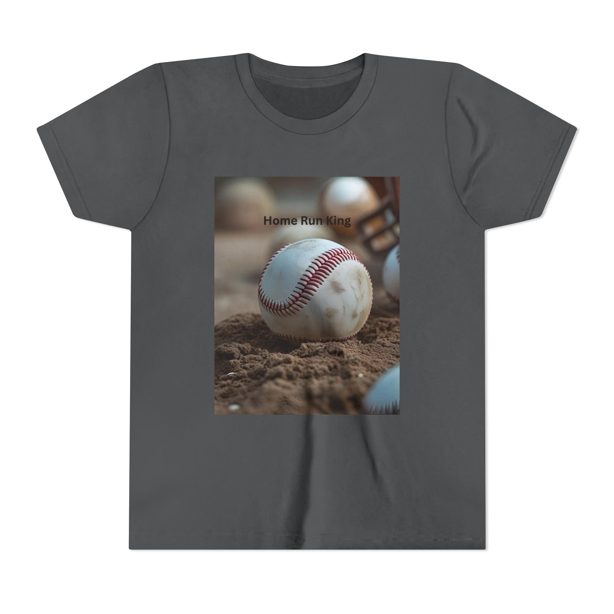 Home Run King Youth Tee, Baseball Shirt, Kids Sports Apparel, Gift for Young Athletes, Perfect for Birthdays, Sports Events, Team Spirit