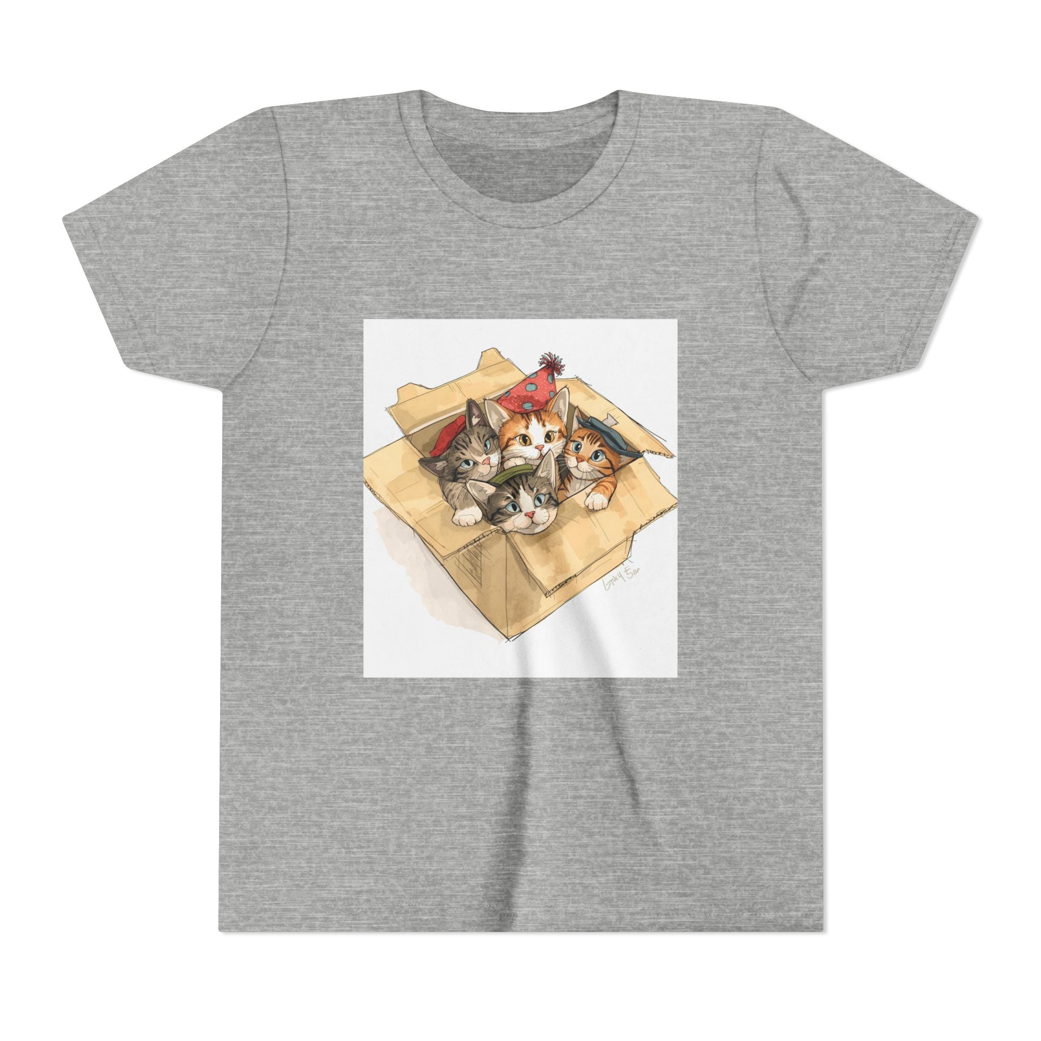 Cute Kittens In Box Youth Short Sleeve Tee