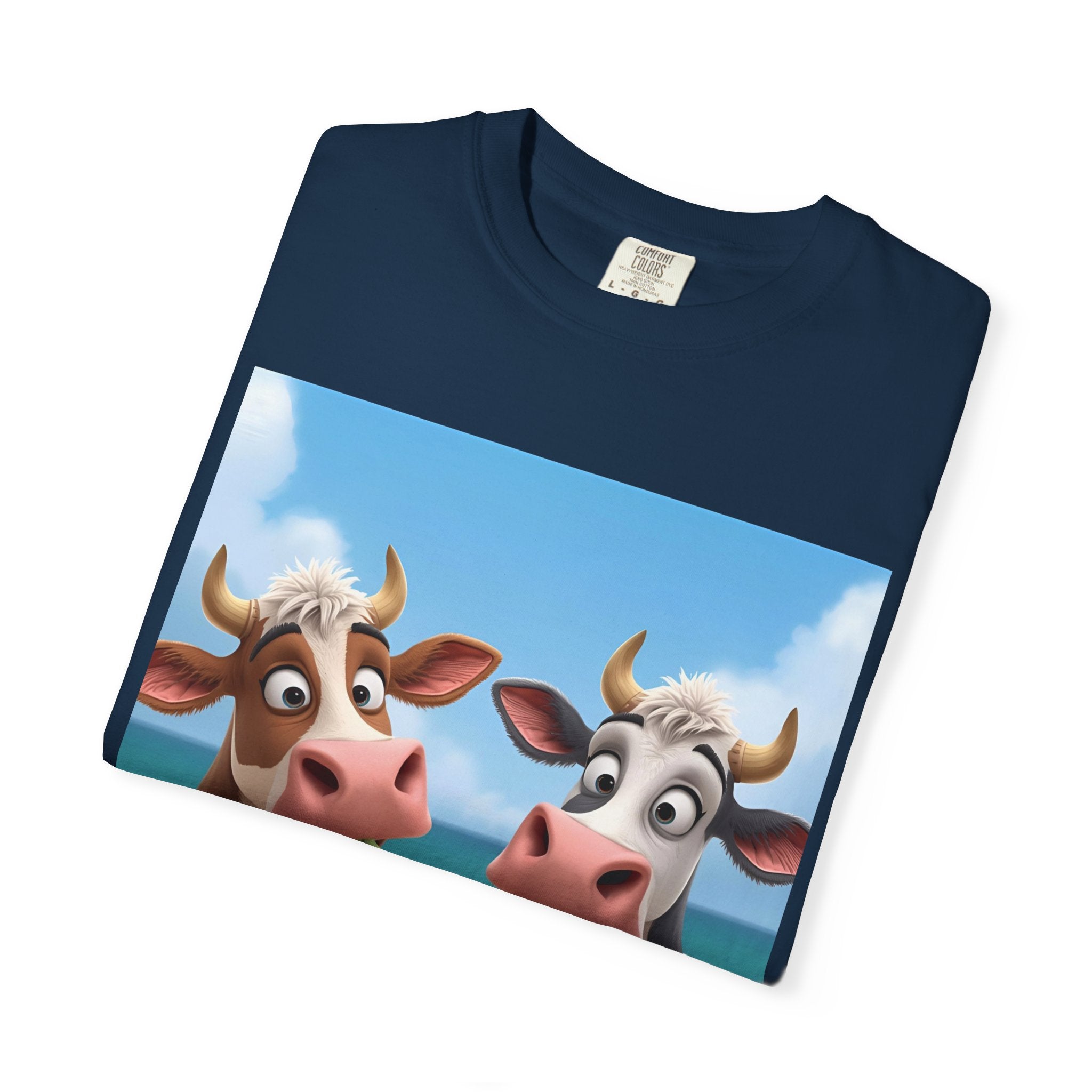 Beachy Cow Unisex Garment-Dyed T-shirt