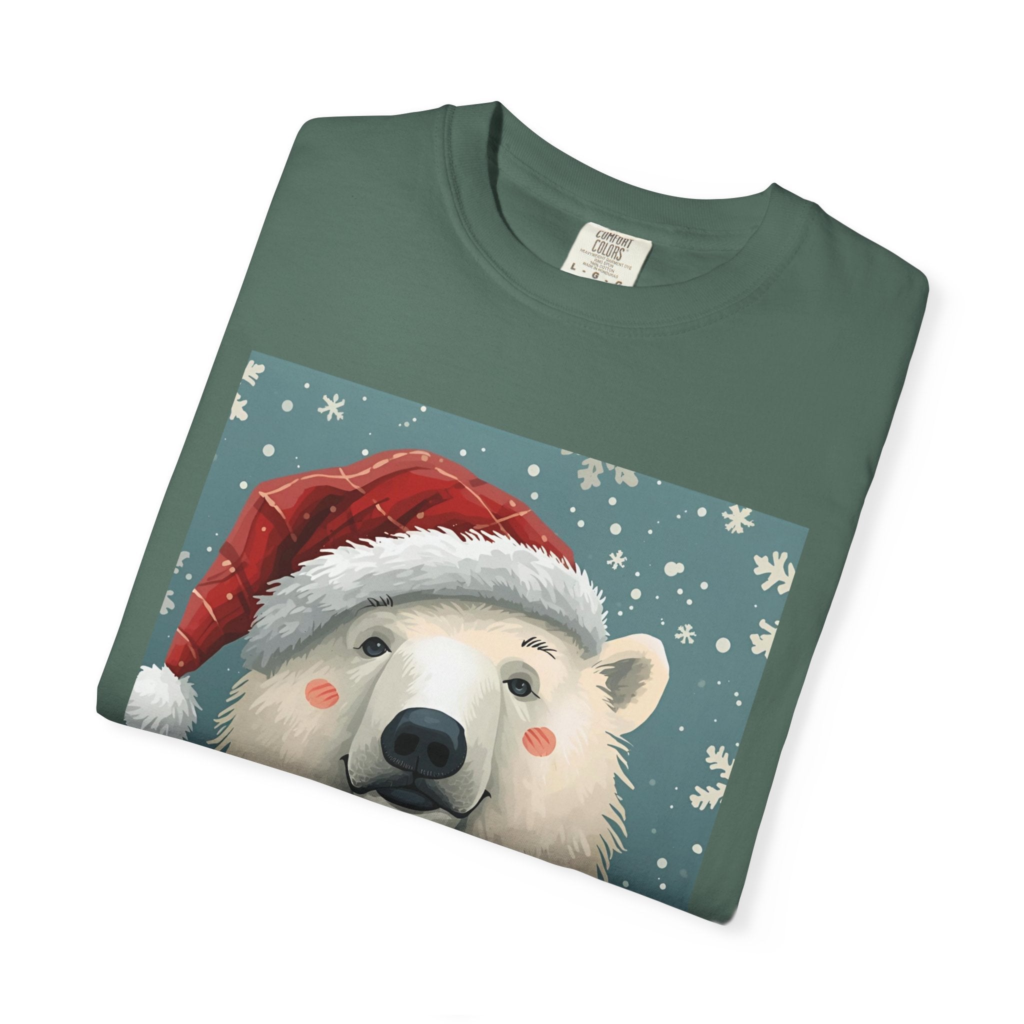 Festive Polar Bear T-Shirt, Christmas Tee, Winter Apparel, Holiday Shirt, Gift Idea, Unisex Graphic Tee