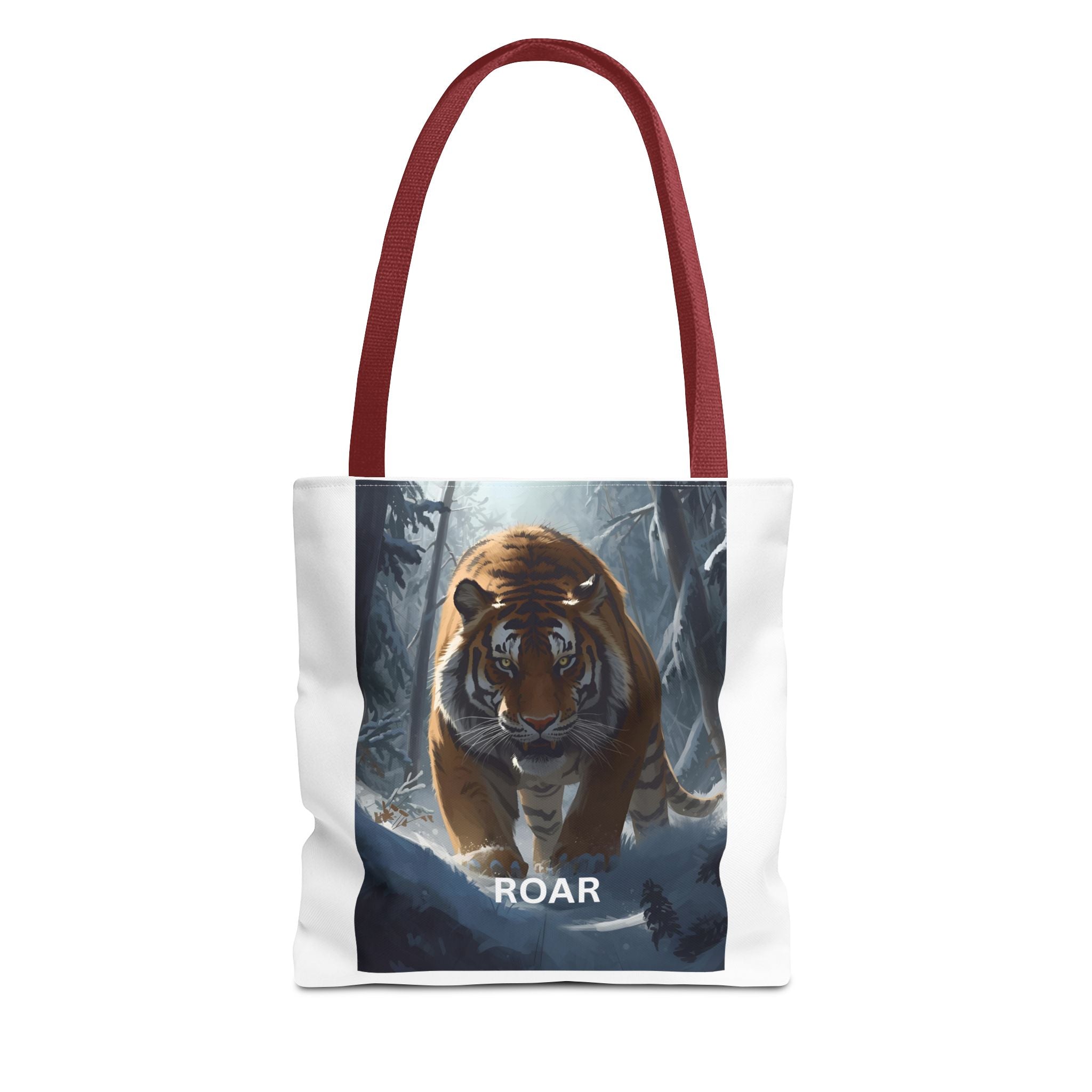 Majestic Tiger Snow Roar Tote Bag | Roar Wildlife Bag, Eco Friendly Tote, Animal Lover Gift, Stylish Shopping Bag, Nature-Theme Accessories
