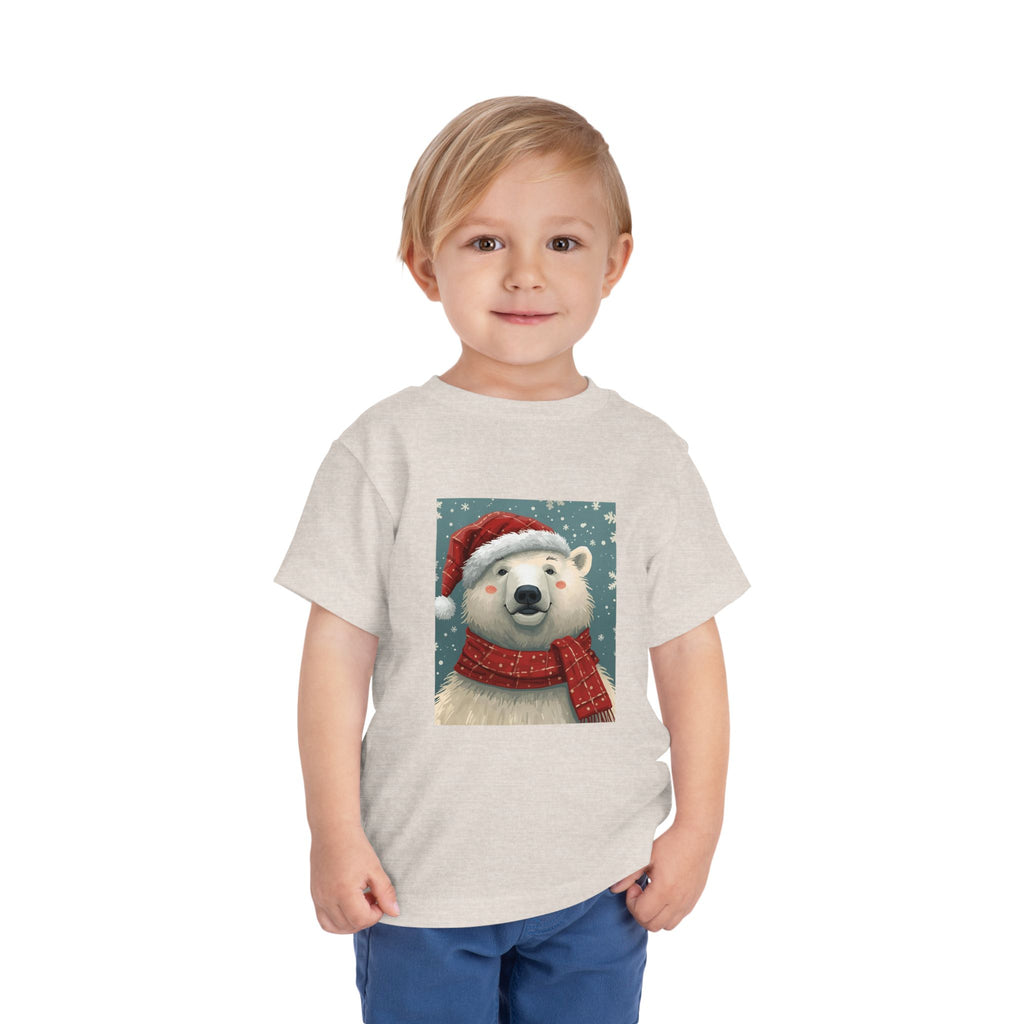 Adorable Holiday Polar Bear Toddler Tee, Christmas Gift, Cute Winter Shirt, Kids Fashion, Seasonal Apparel