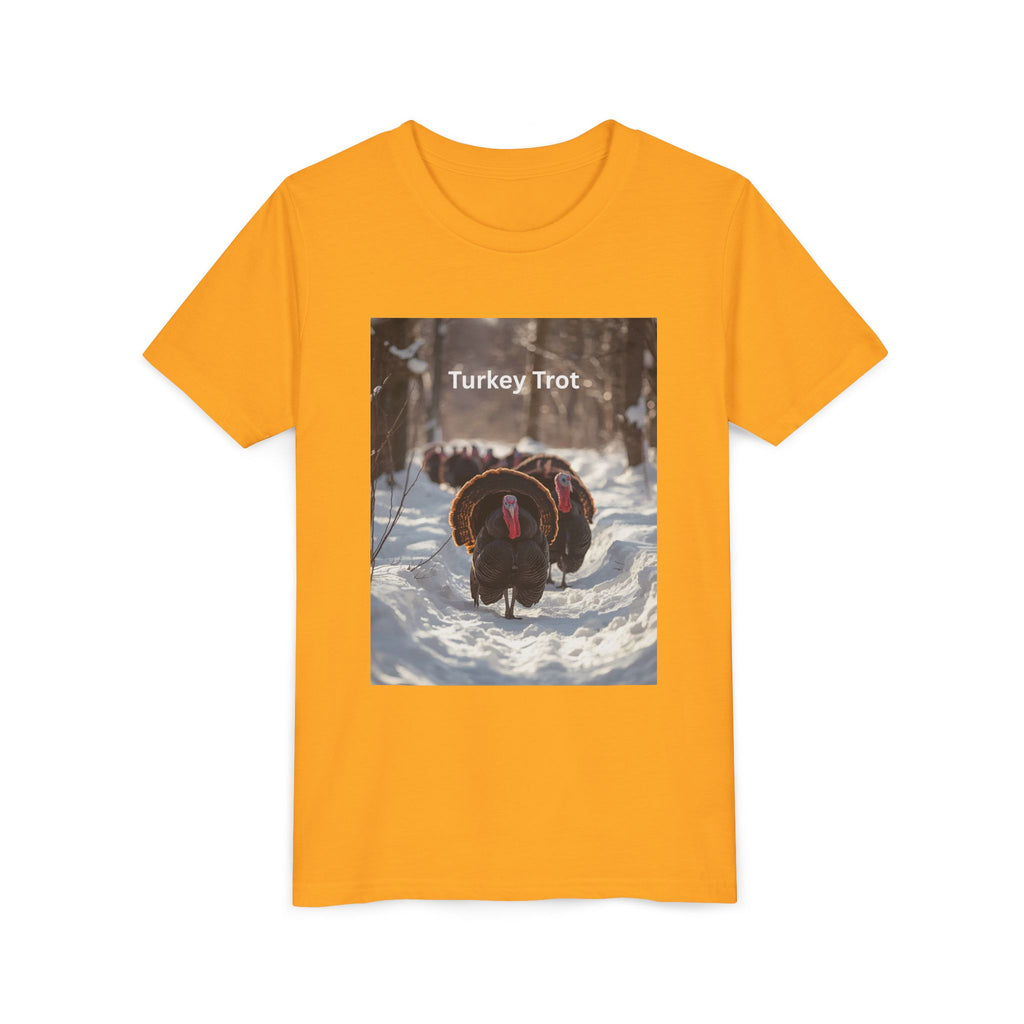 Thanksgiving Turkey Trot Youth Tee, Cute Holiday Shirt, Fall Apparel, Kids Thanksgiving Outfit, Funny Tee for Celebration