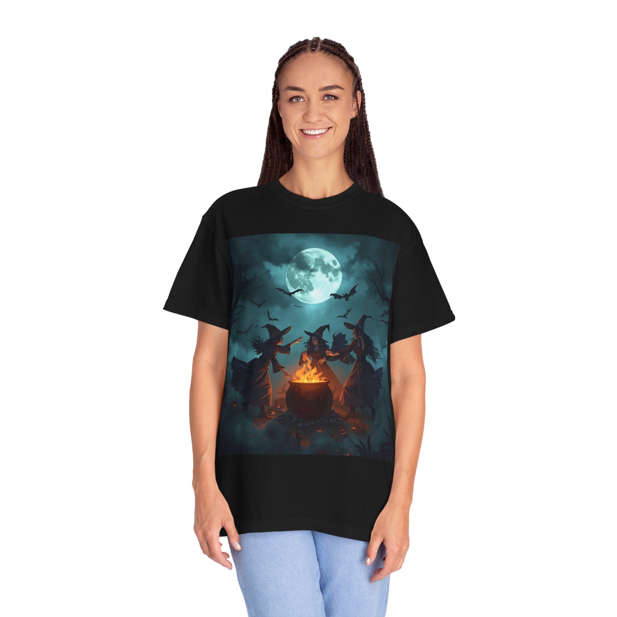 Spooky Halloween T-Shirt, Witchy Vibes Shirt, Unisex Spooky Tee, Halloween Costume Top, Witch Cauldron Graphic Shirt