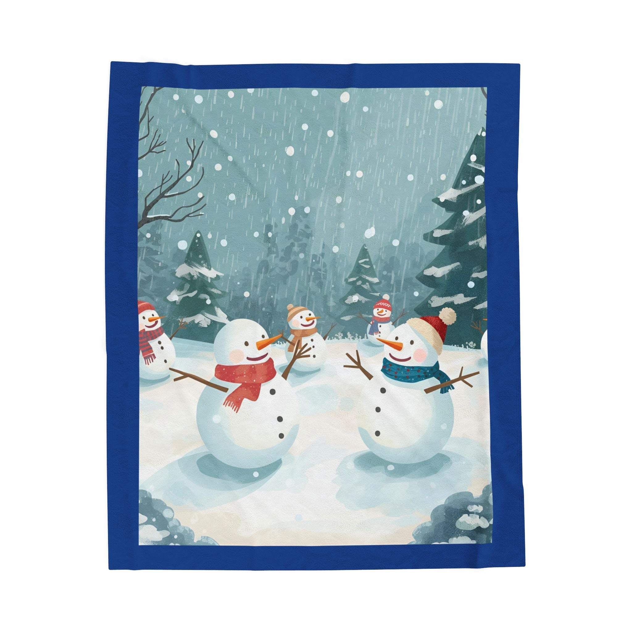 Christmas Snowman Velveteen Plush Blanket