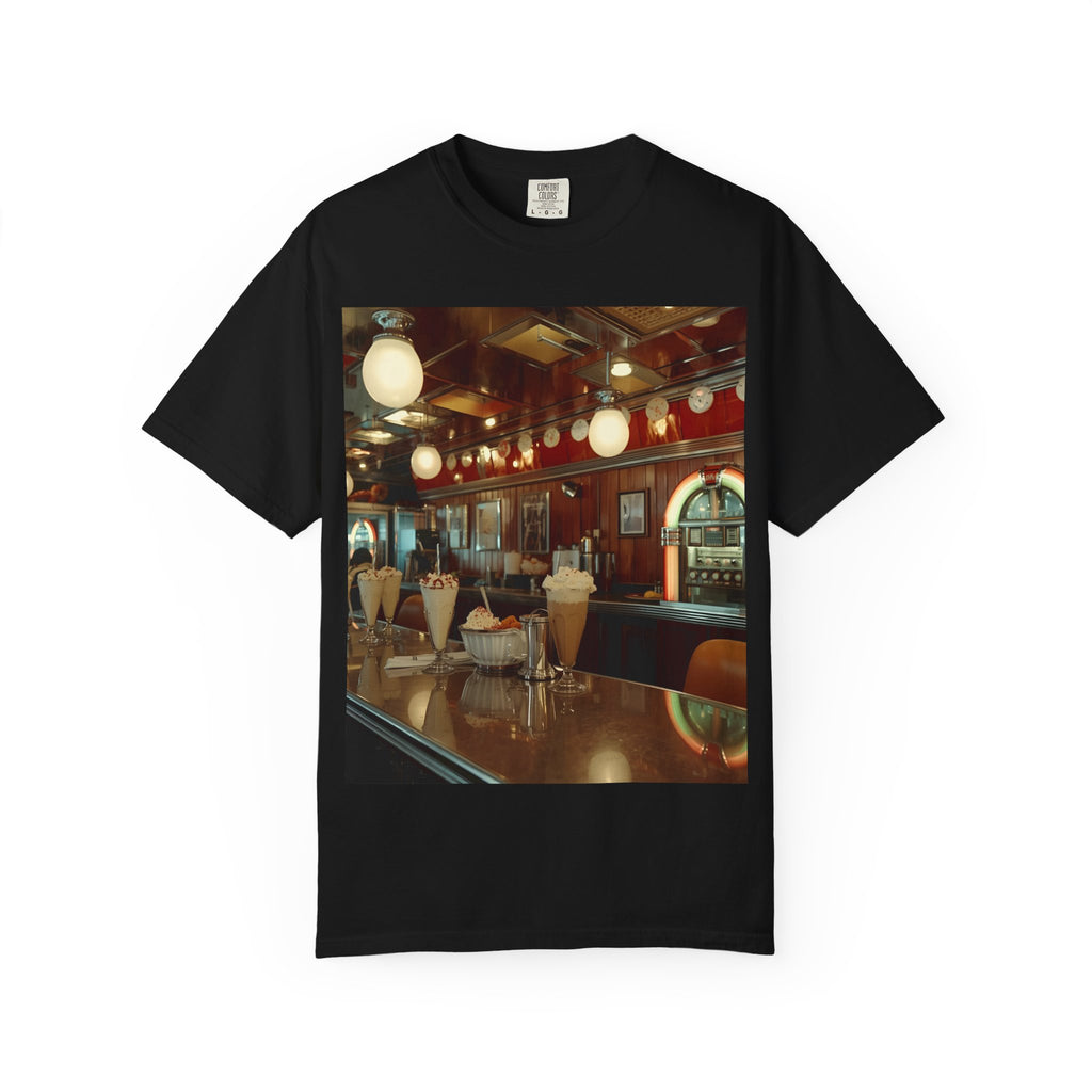 Cozy Vintage Café Vibe Unisex T-shirt, Casual Tee, Retro Style, Gift for Coffee Lovers, Summer Fashion, Everyday Wear