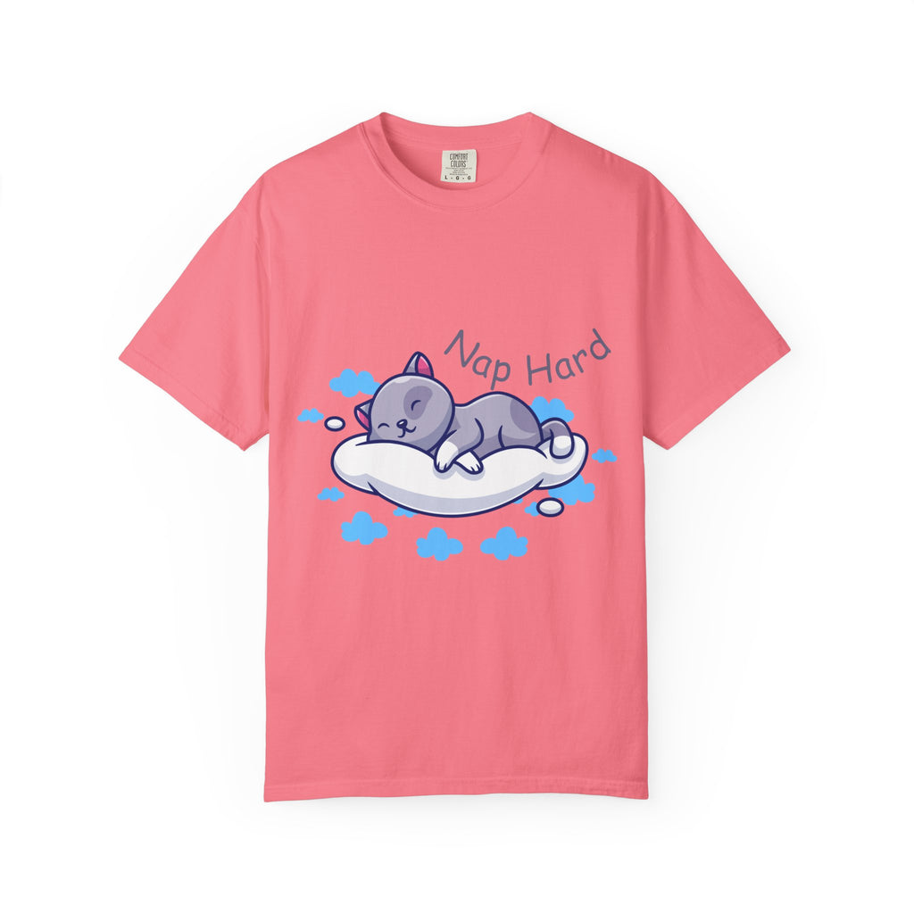 Cat Nap Graphic T-shirt, Cute Cat Tee, Relaxed Fit Apparel, Gift for Cat Lovers, Cozy Lounge Wear, Funny Pet Humor Top
