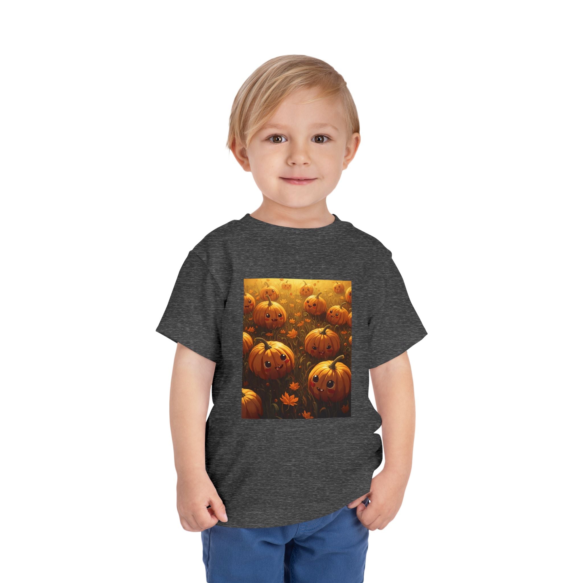 Pumpkin Halloween Toddler Tee - Cute Halloween Shirt, Fall Outfit, Pumpkin Lovers Gift, Kids Halloween Apparel, Toddler Party Tee