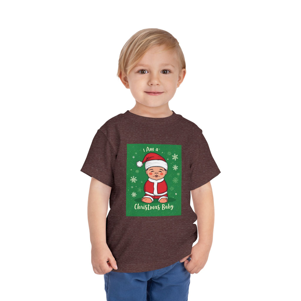 I Am A Christmas Baby Toddler Short Sleeve Tee