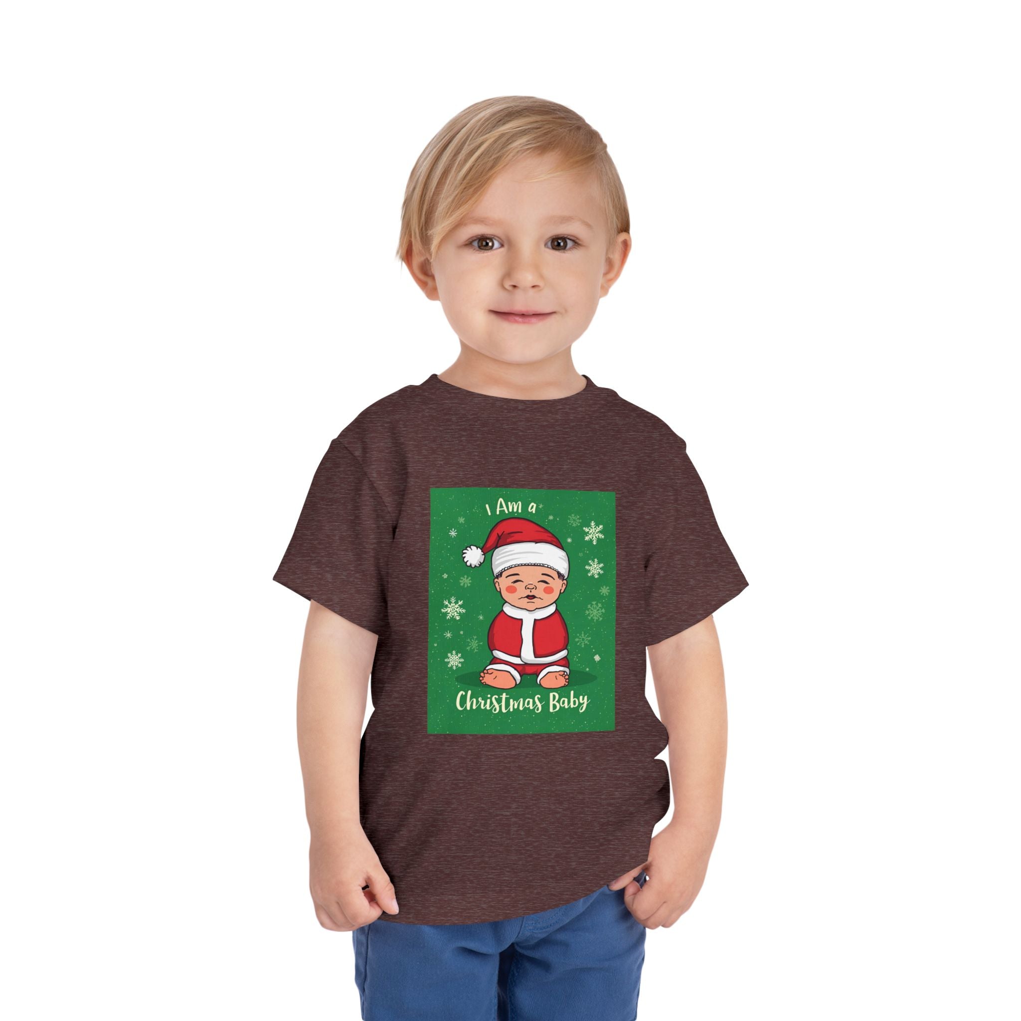 I Am A Christmas Baby Toddler Short Sleeve Tee