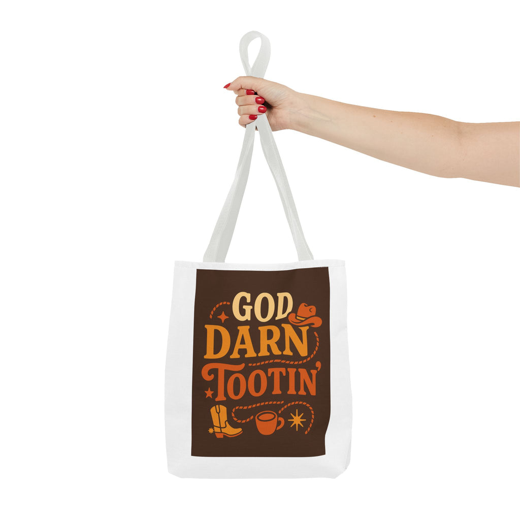 Western-Themed Tote Bag with 'God Darn Tootin' Design, Cowgirl Tote, Funny Grocery Bag, Cowboy Gift, Unique Beach Bag, Tote for Festivals