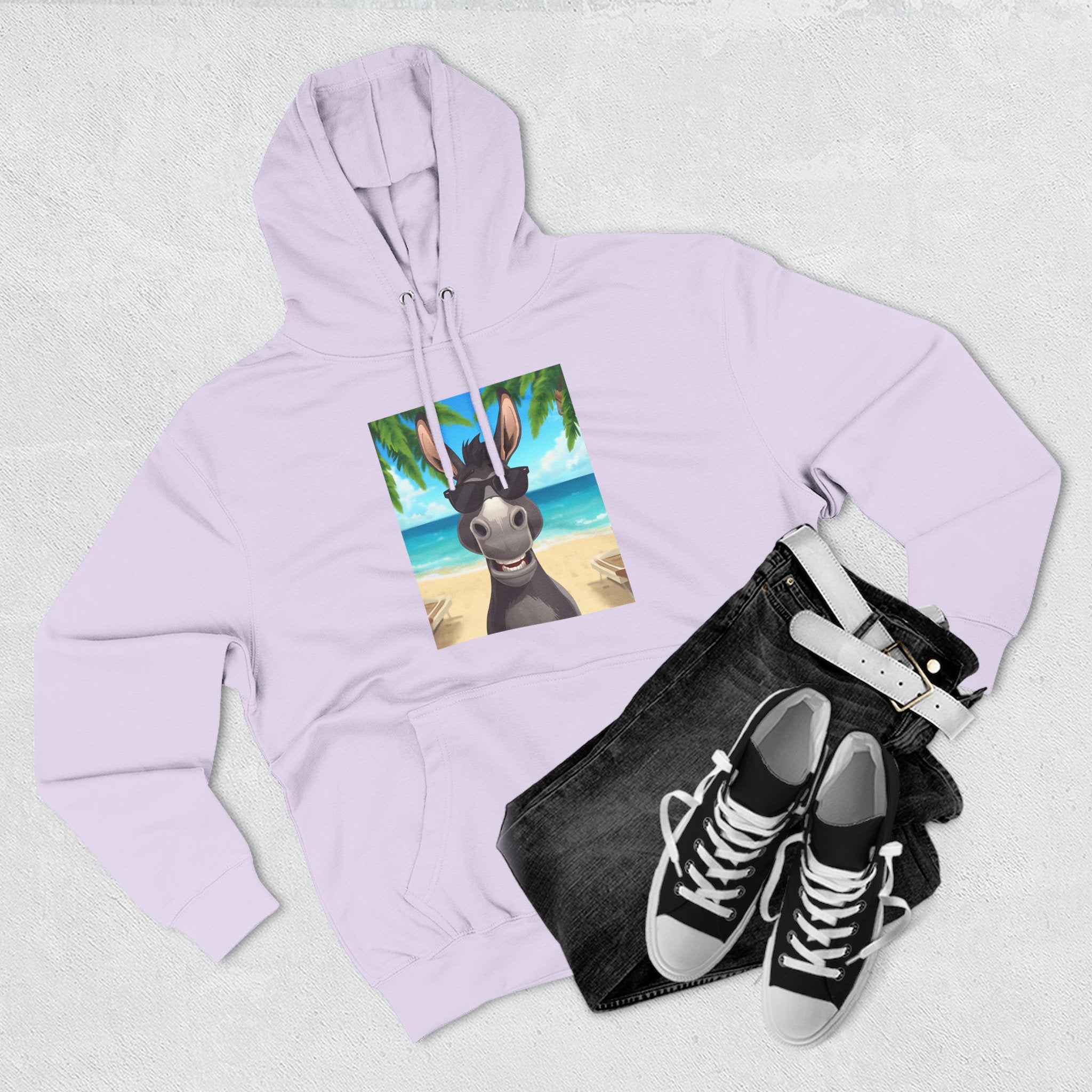 Donkey Beach Vibe Three-Panel Fleece Hoodie