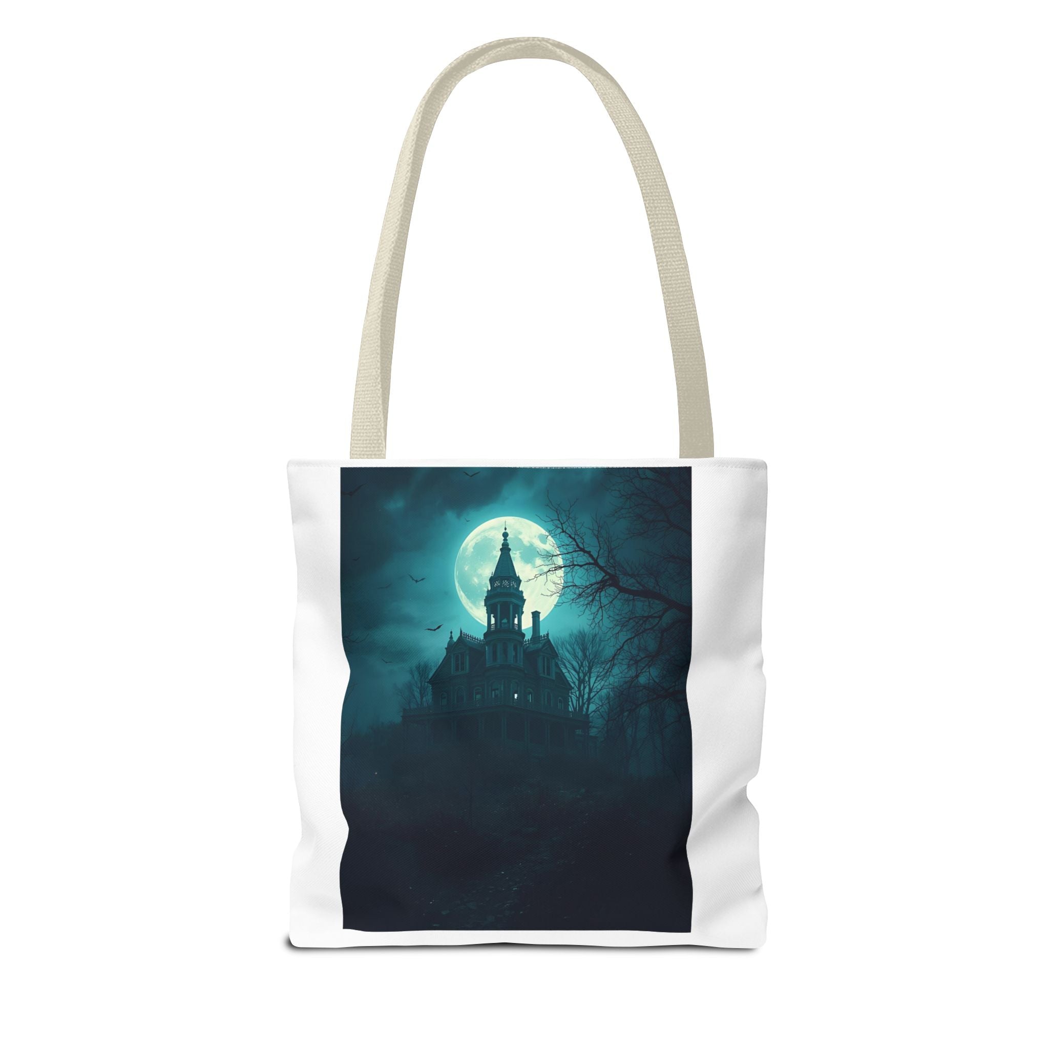 Haunting Moonlight Tote Bag, Gothic Halloween Bag, Spooky Night Carryall, Festival Tote, Eerie Gift for Horror Lovers