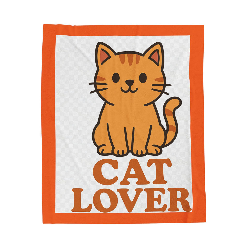 Cat Lover Velveteen Plush Blanket, Cozy Home Decor, Gift for Cat Owners, Pet Lover Throw, Cute Cat Decor