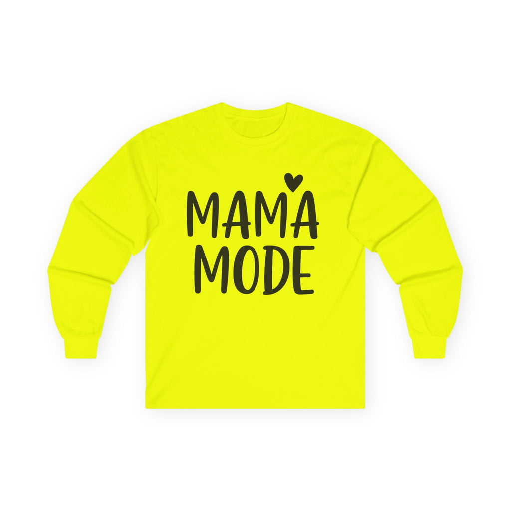 Mama Mode Long Sleeve Tee — Cute Hearted Mom Shirt