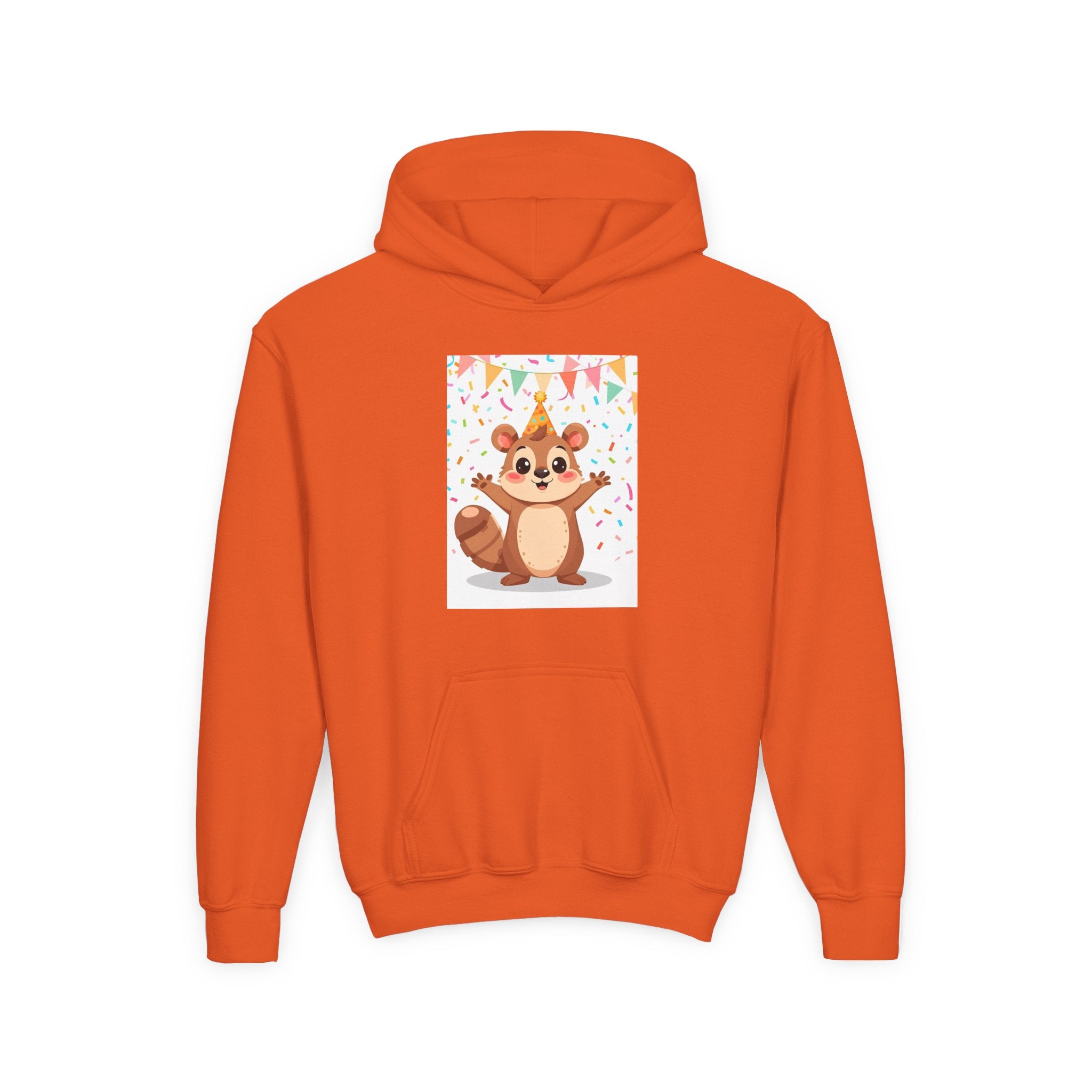 Party Animal With Squirl Youth Heavy Blend Hooded Sweatshirt