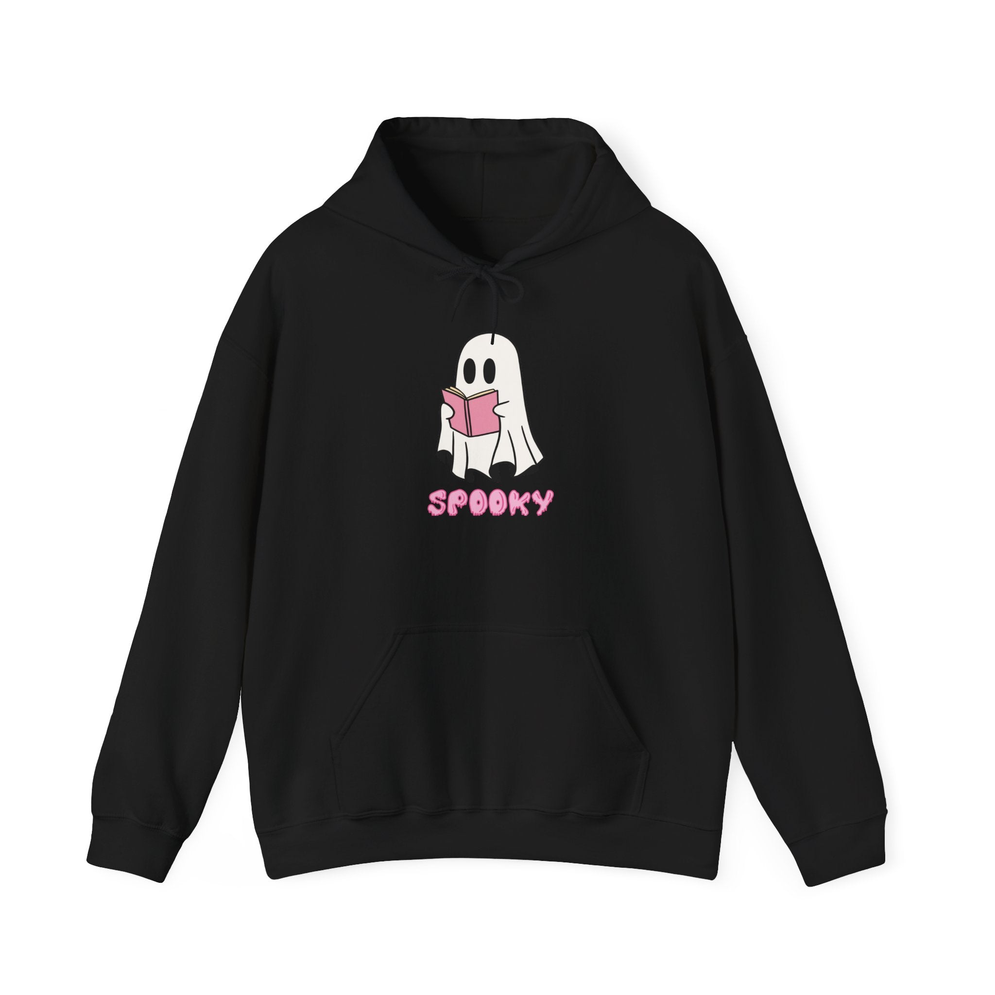 Spooky Ghost Reading Hoodie, Unisex Halloween Sweatshirt, Cute Ghost Apparel, Cozy Fall Fashion, Perfect Gift for Book Lovers