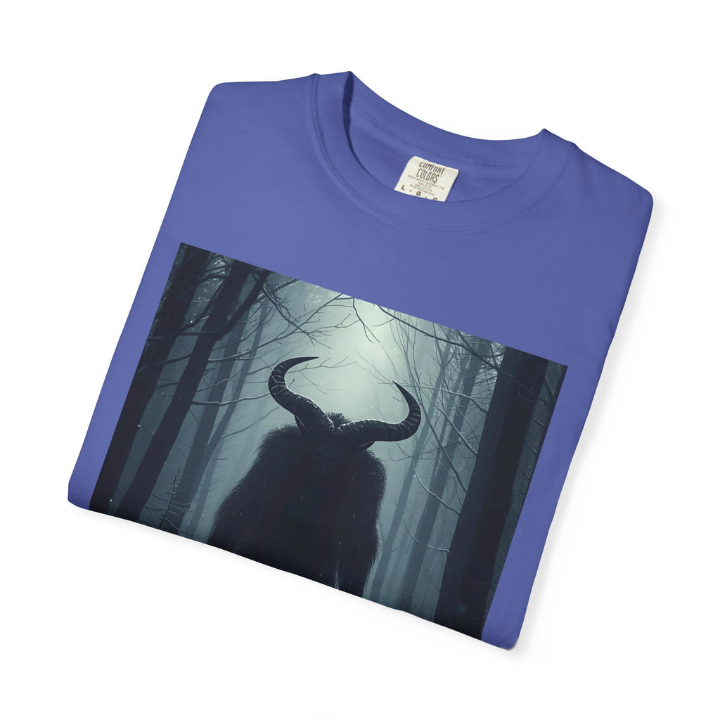 Spooky Mysterious Forest Creature Unisex Garment-Dyed T-Shirt | Unisex Tee, Graphic T-Shirt, Vintage Style, Nature Lover Gift, Unique Artwear