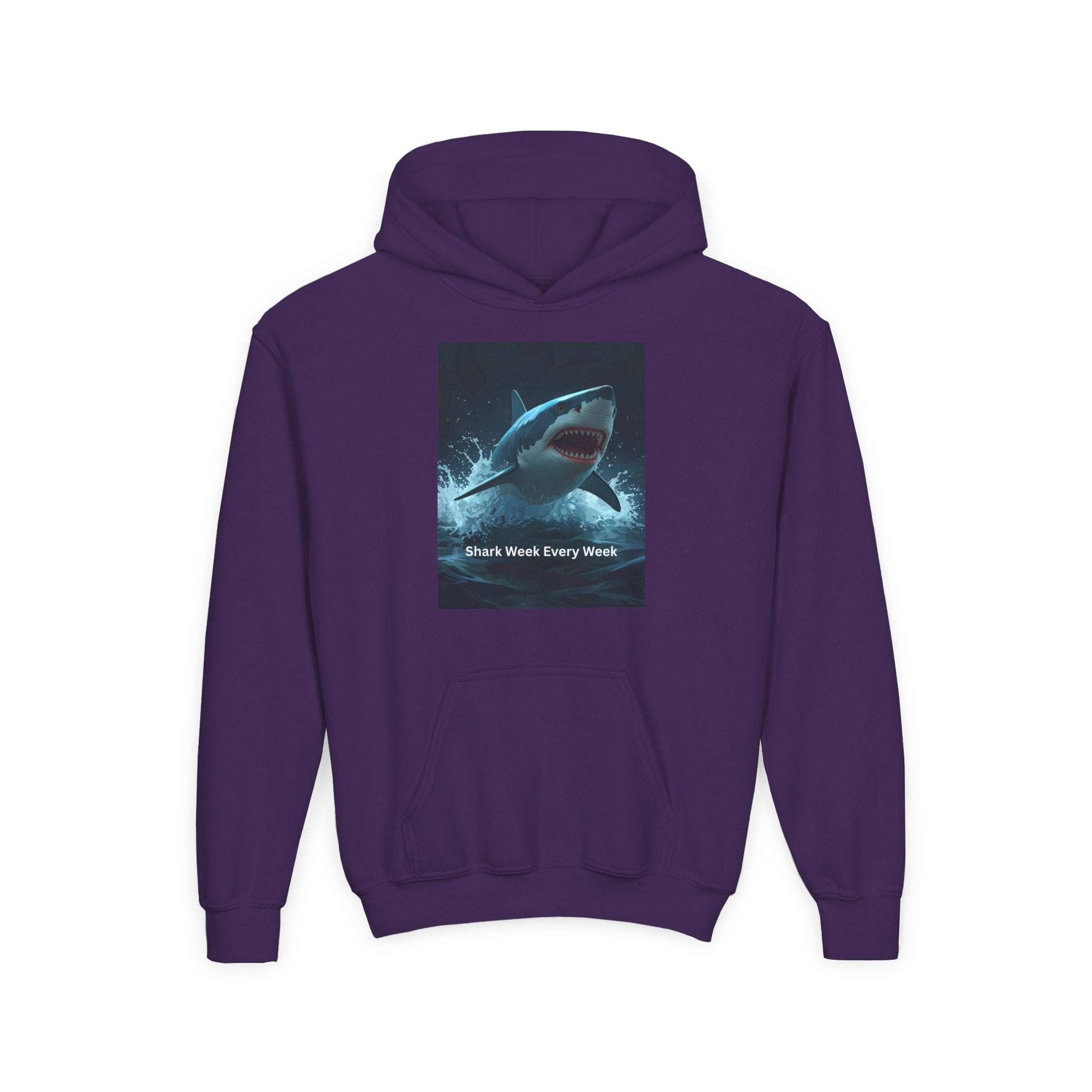 Shark Week Youth Hoodie - Fun, Comfortable Sweatshirt for Ocean Lovers, Kids Merchandise, Gift for Summer, Adventure Apparel, Sea Life Style