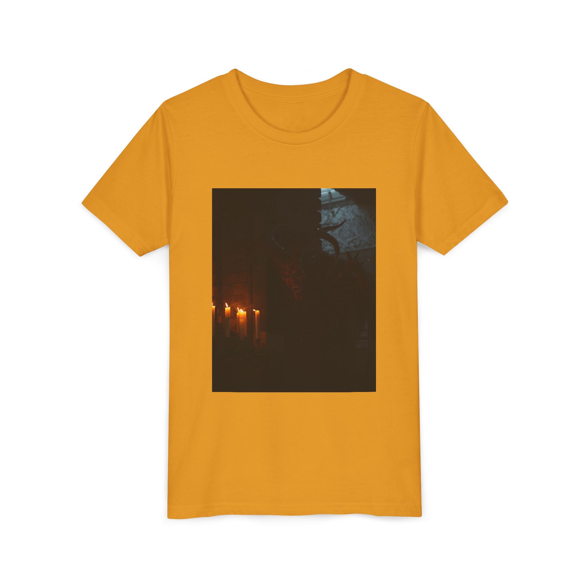 Spooky Halloween Pumpkin Shadow Youth Short Sleeve Tee