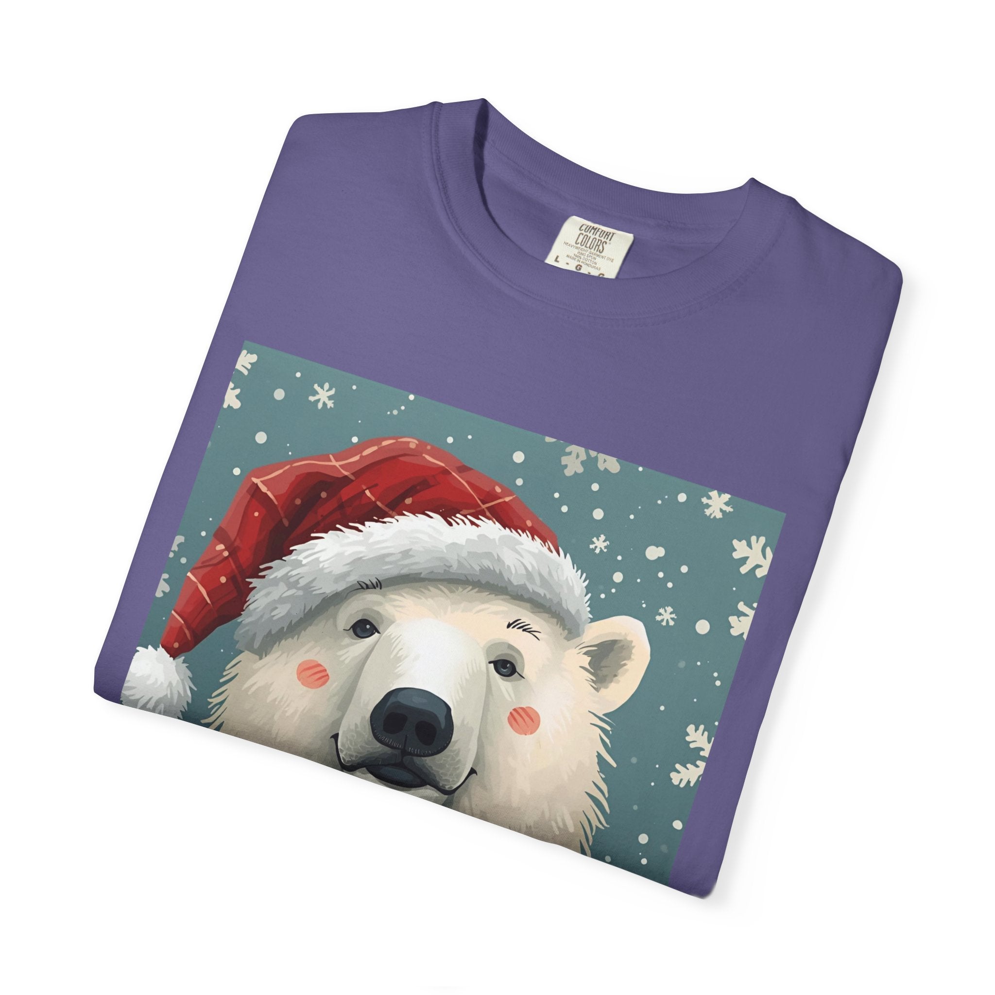 Festive Polar Bear T-Shirt, Christmas Tee, Winter Apparel, Holiday Shirt, Gift Idea, Unisex Graphic Tee