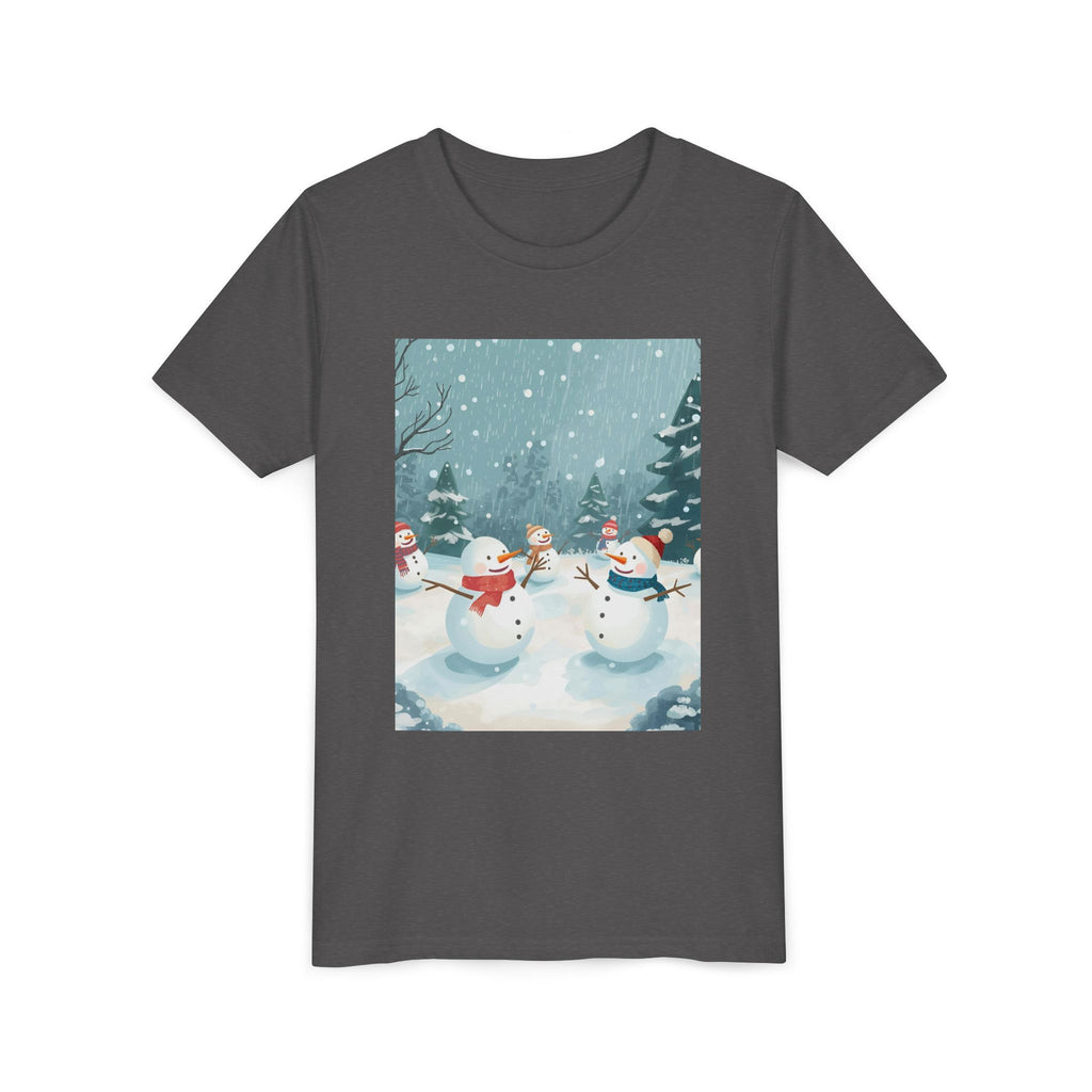 Festive Christmas Snowman Youth Short Sleeve Tee