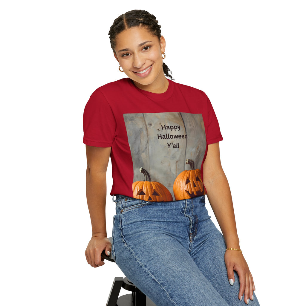 Happy Halloween Y'all T-Shirt | Cozy Fall Tee, Pumpkin Shirt, Unisex Halloween Apparel, October Gift, Casual Wear