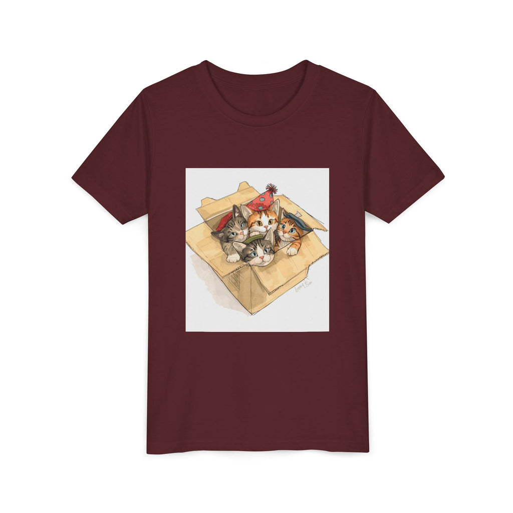 Cute Kittens In Box Youth Short Sleeve Tee