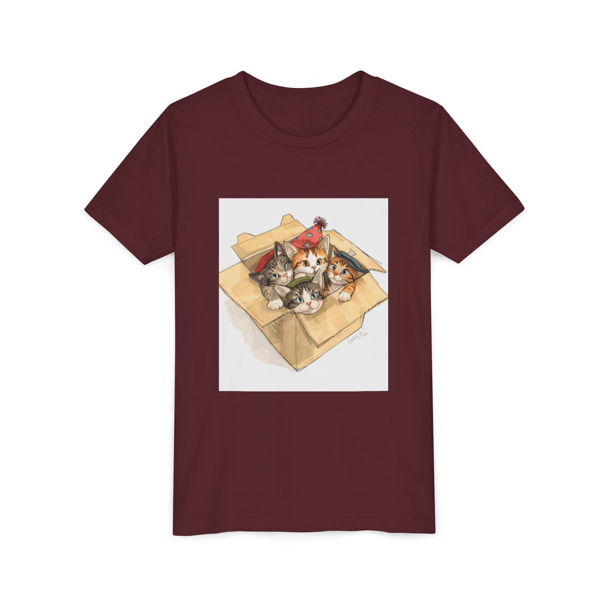 Cute Kittens In Box Youth Short Sleeve Tee
