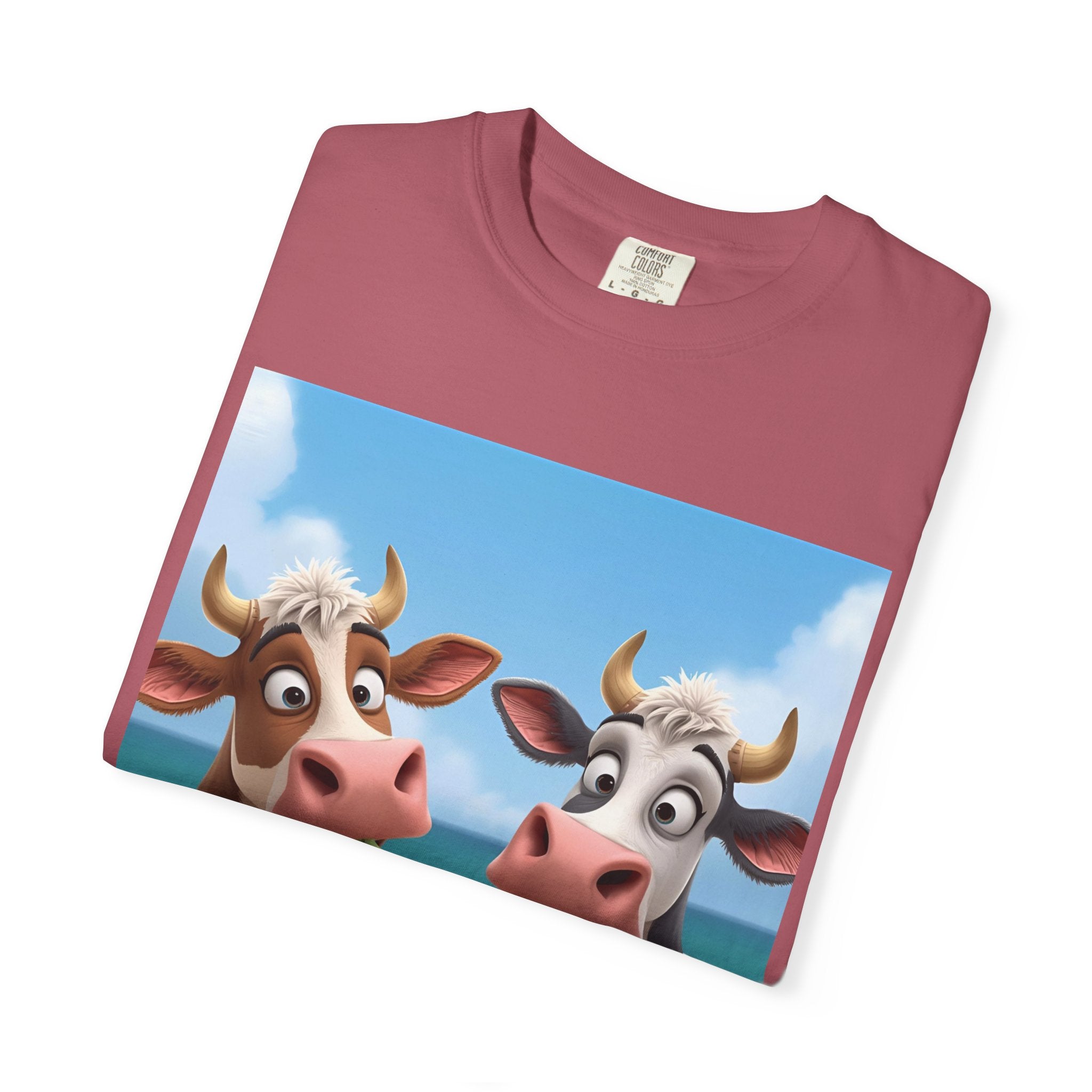 Beachy Cow Unisex Garment-Dyed T-shirt