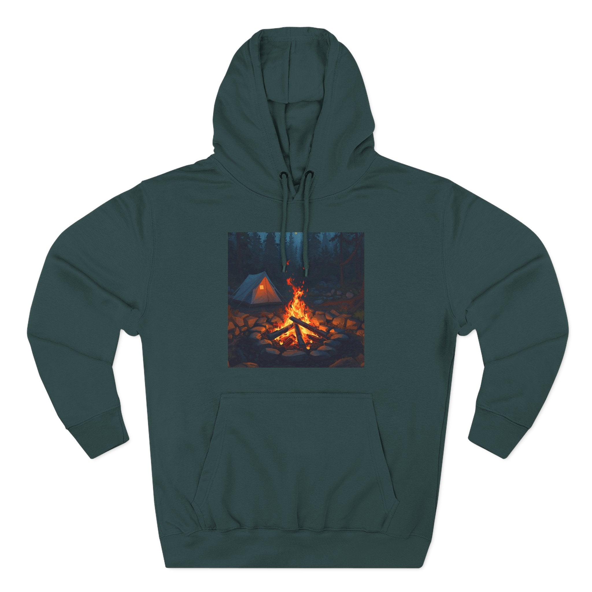 Cozy Campfire Fleece Hoodie, Outdoor Adventure Sweatshirt, Camping Gift, Warm Hoodie, Nature Lover Apparel