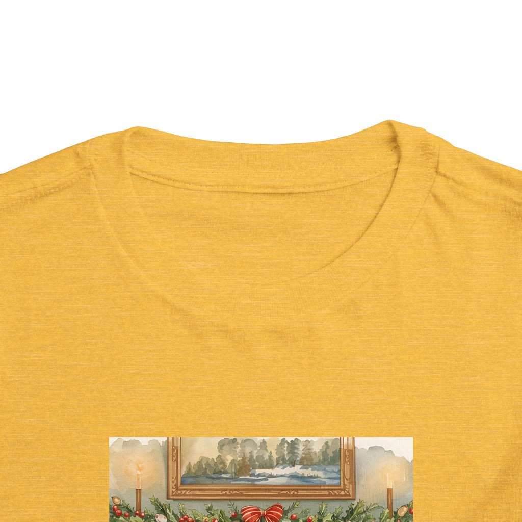 Christmas Stocking Fireplace Toddler Short Sleeve Tee