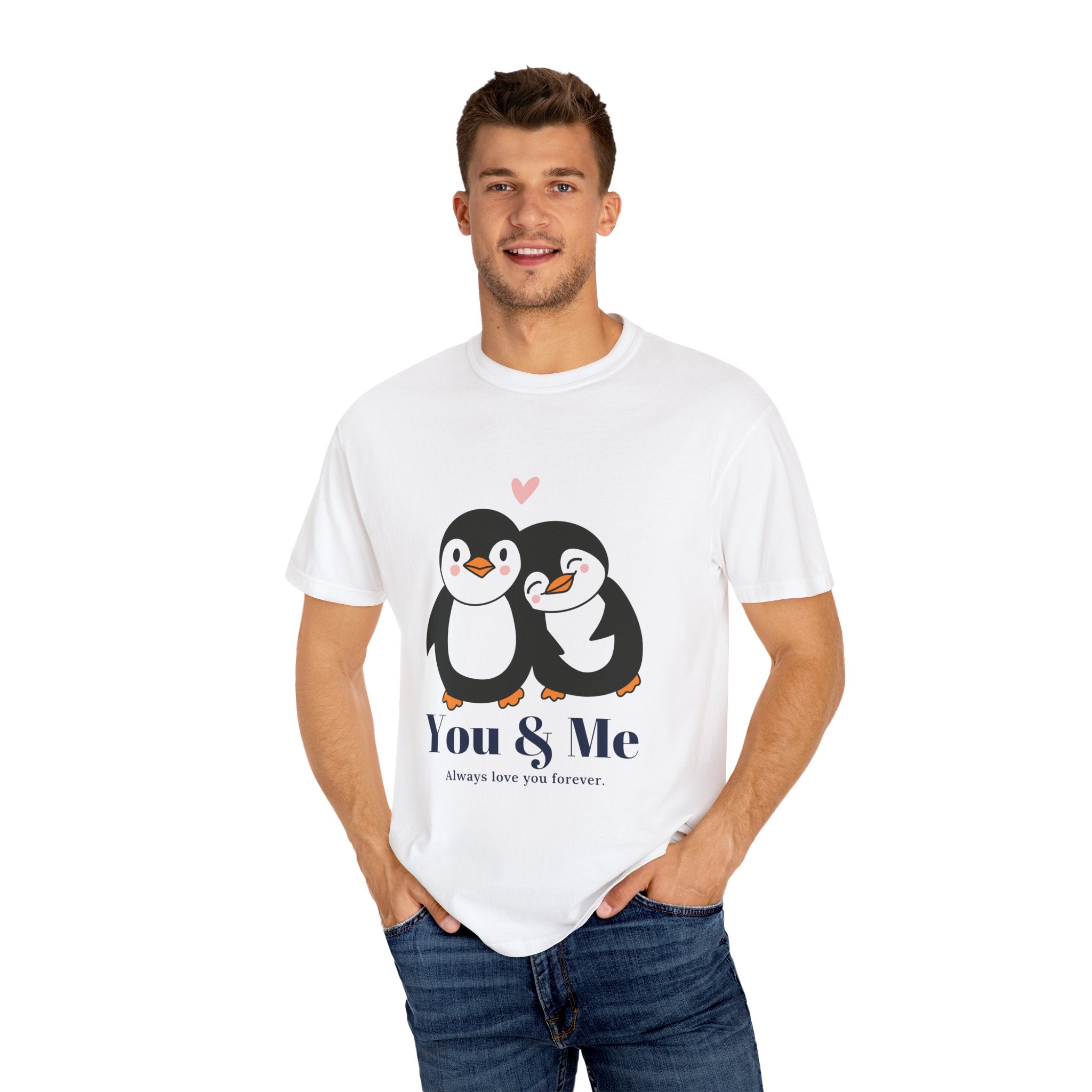 Cute Penguin Couples T-shirt, Valentine's Gift, Relationship Shirt, Birthday Present, Unisex T-Shirt, Love Apparel