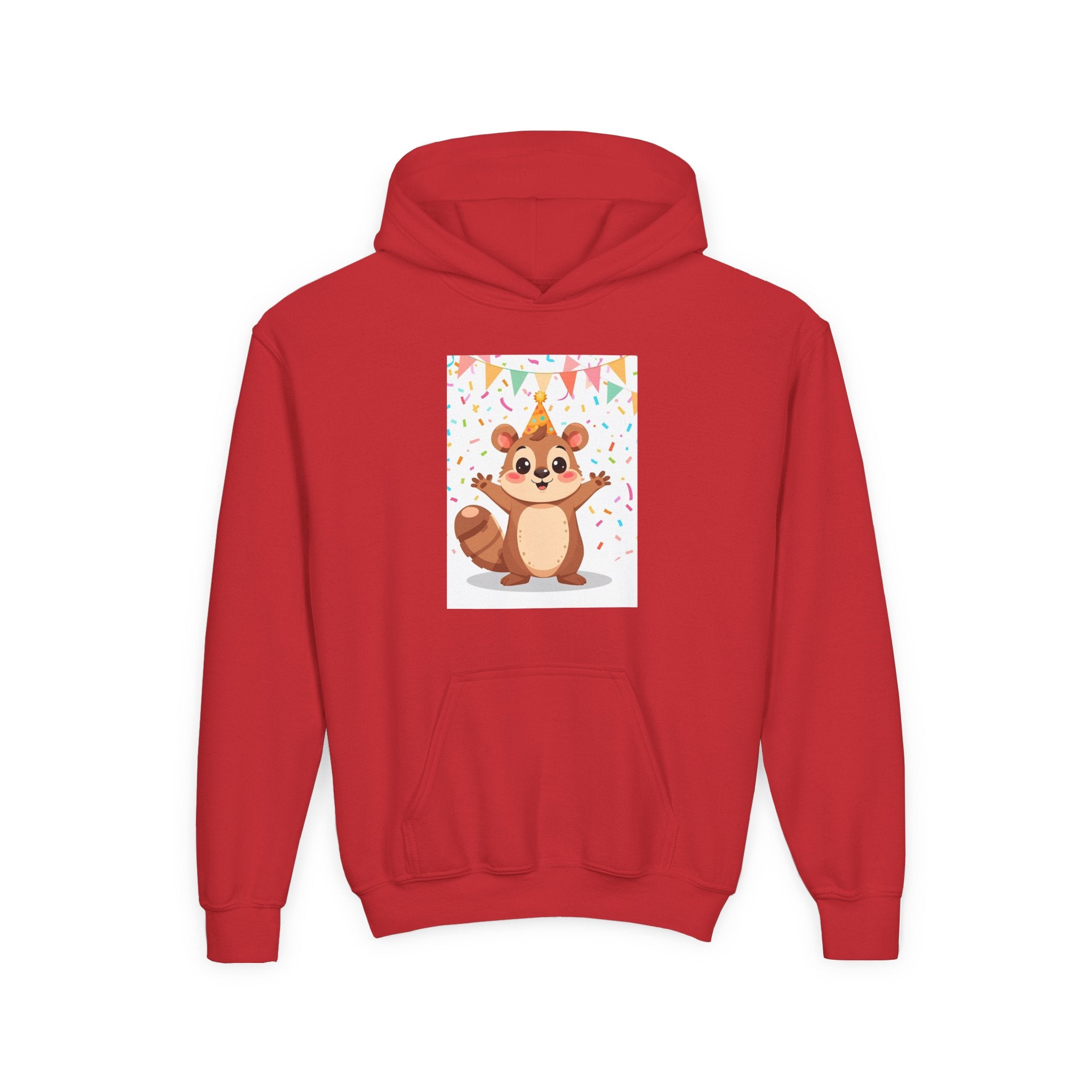 Party Animal With Squirl Youth Heavy Blend Hooded Sweatshirt