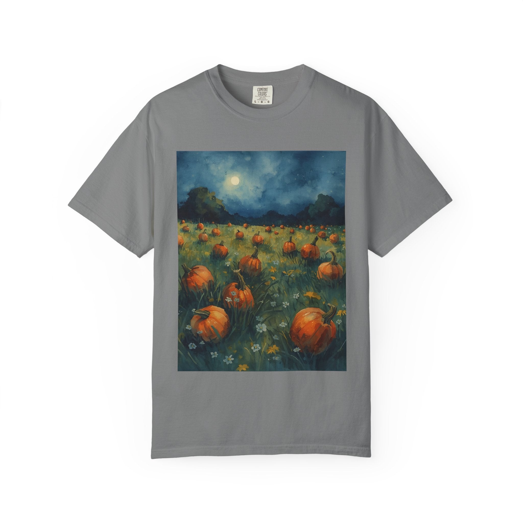 Autumn Pumpkin Field T-shirt | Unisex Fall Tee, Cozy Graphic Shirt, Halloween Gift, Harvest Fashion, Seasonal Wear, Pumpkin Lovers