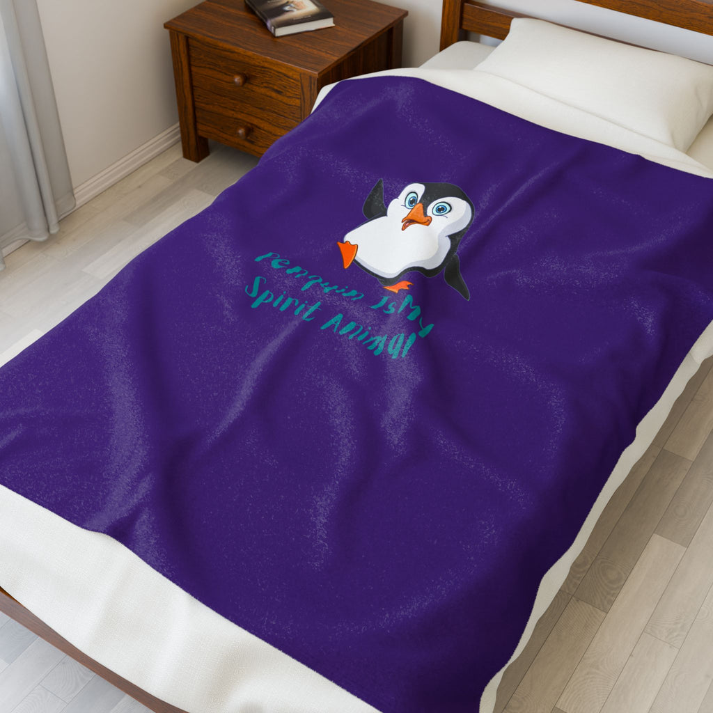 Penguin Spirit Animal Velveteen Plush Blanket