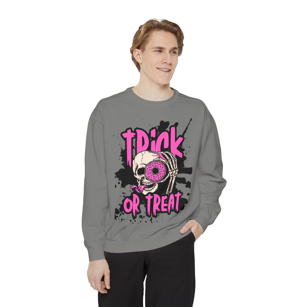 Trick or Treat Skull Unisex Garment-Dyed Sweatshirt