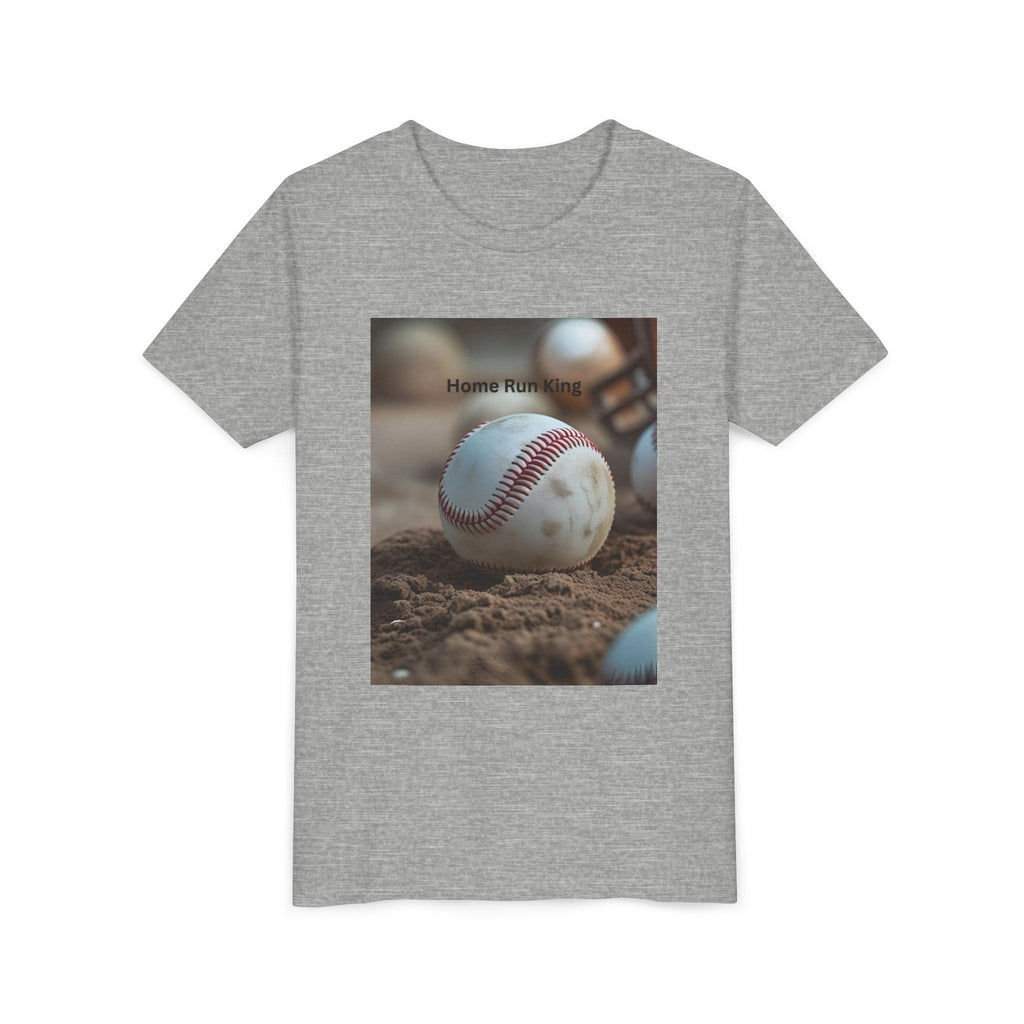 Home Run King Youth Tee, Baseball Shirt, Kids Sports Apparel, Gift for Young Athletes, Perfect for Birthdays, Sports Events, Team Spirit