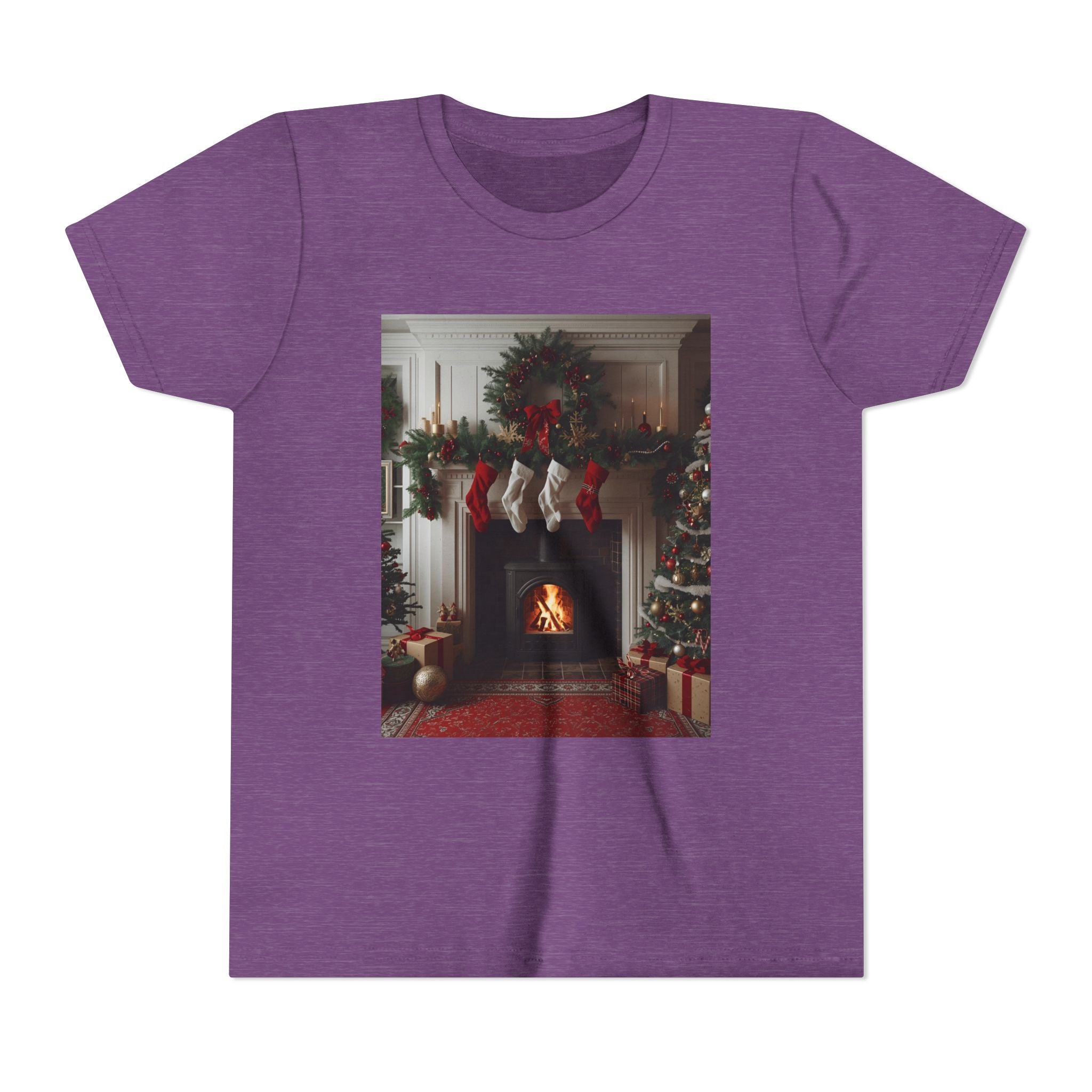 Cozy Christmas Youth Tee, Holiday Gift for Kids, Festive Short Sleeve Shirt, Winter Wear, Family Photos, Christmas Apparel