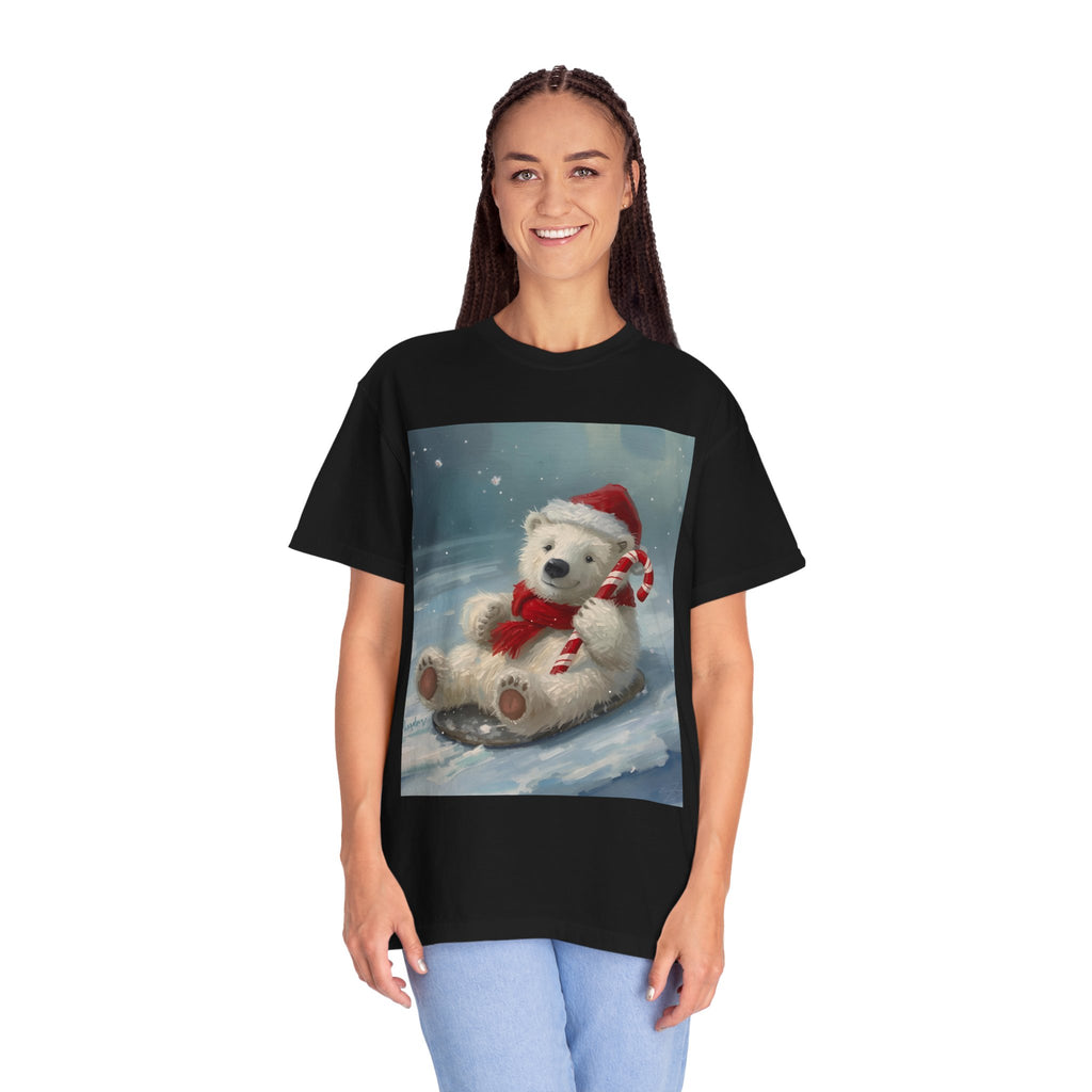 Cozy Christmas Bear T-Shirt, Winter Apparel, Holiday Gift, Family Matching Tee, Cute Polar Bear Design, Festive Outfit