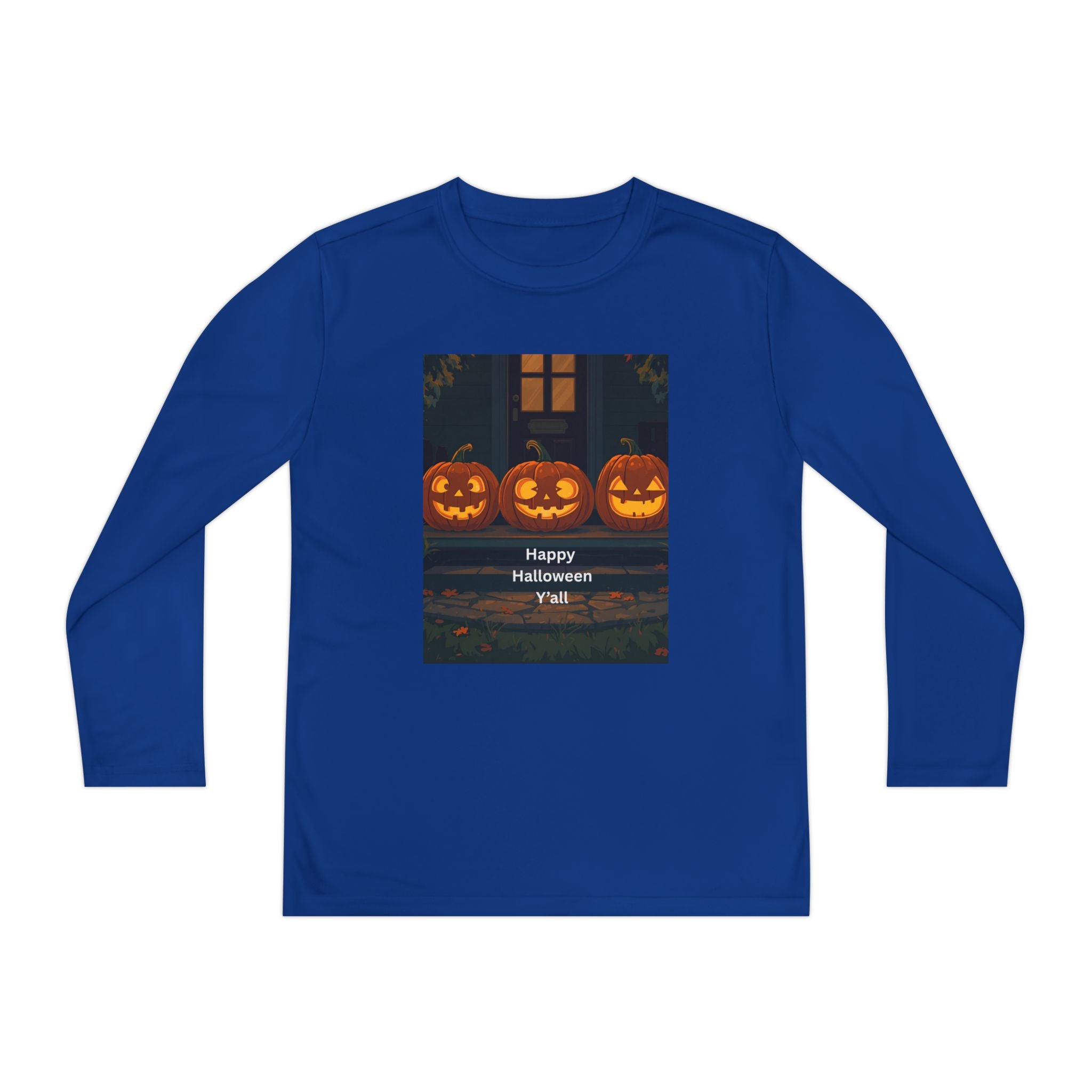 Halloween Pumpkin Youth Long Sleeve Competitor Tee